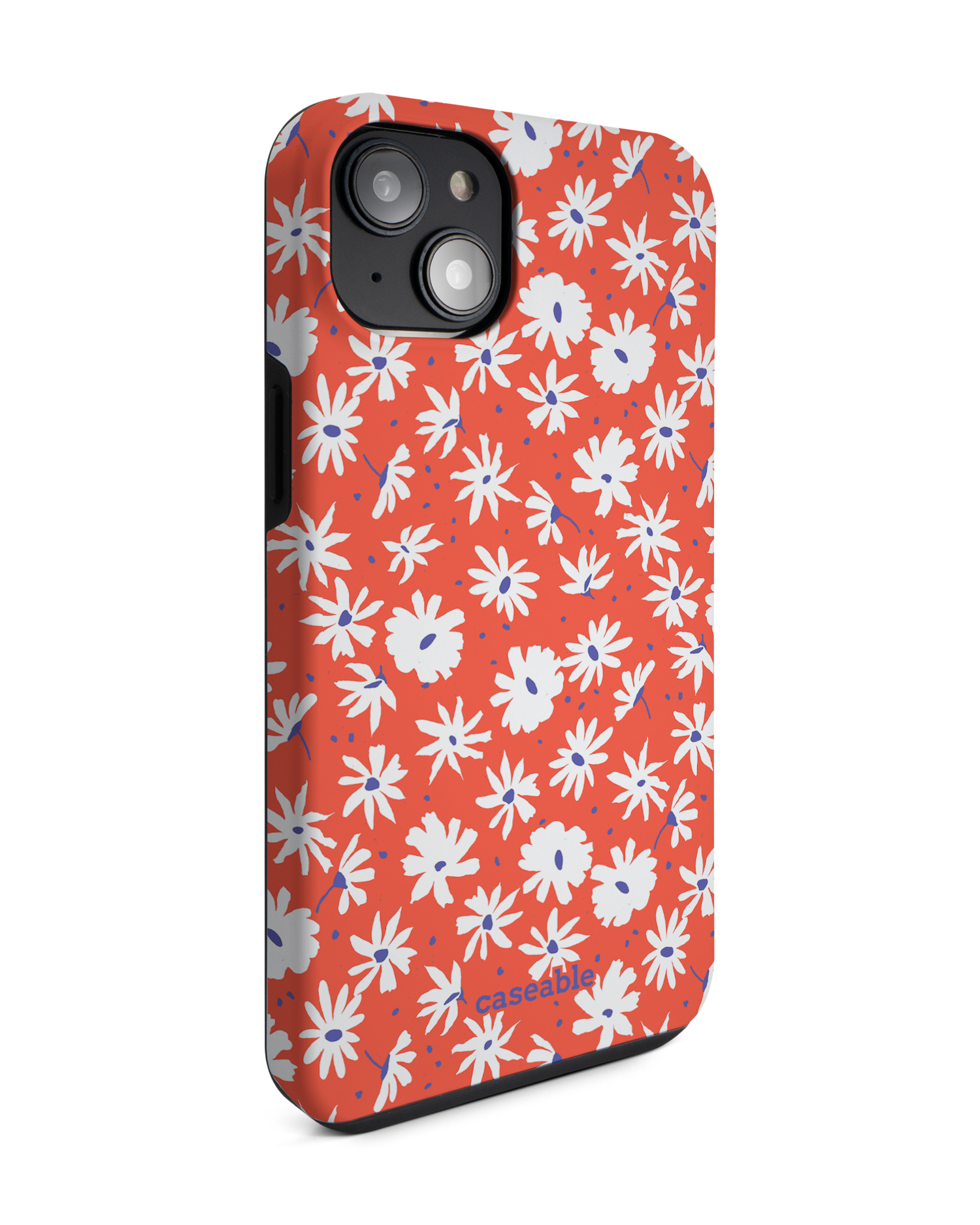 Retro Daisy Premium Phone Case for Apple iPhone 14 Plus: View from the left side
