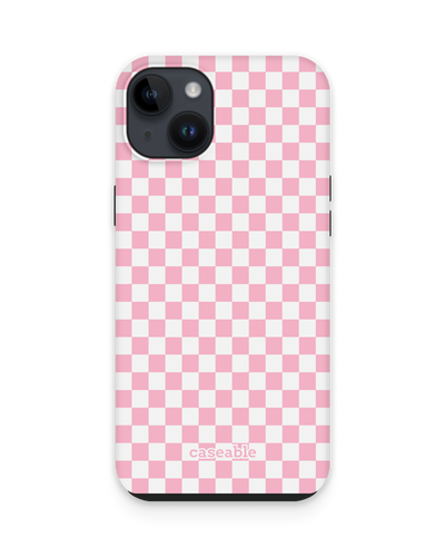 Pink Checkerboard Premium Phone Case for Apple iPhone 14 Plus