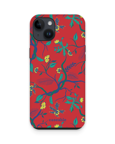 Ultra Red Floral Premium Phone Case for Apple iPhone 15 Plus