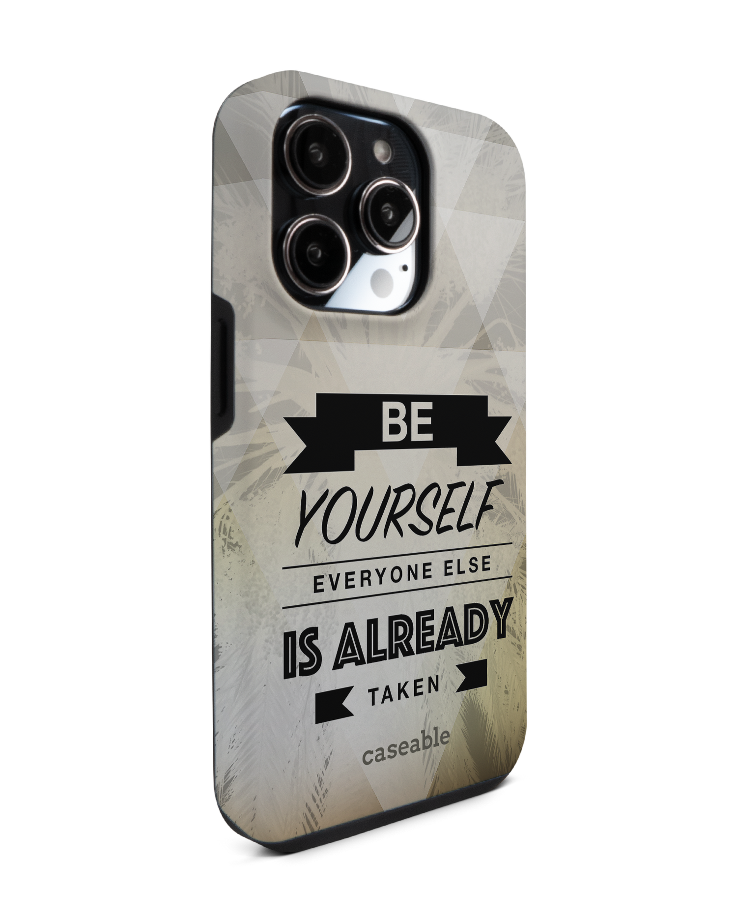 Be Yourself Premium Phone Case for Apple iPhone 14 Pro: View from the left side