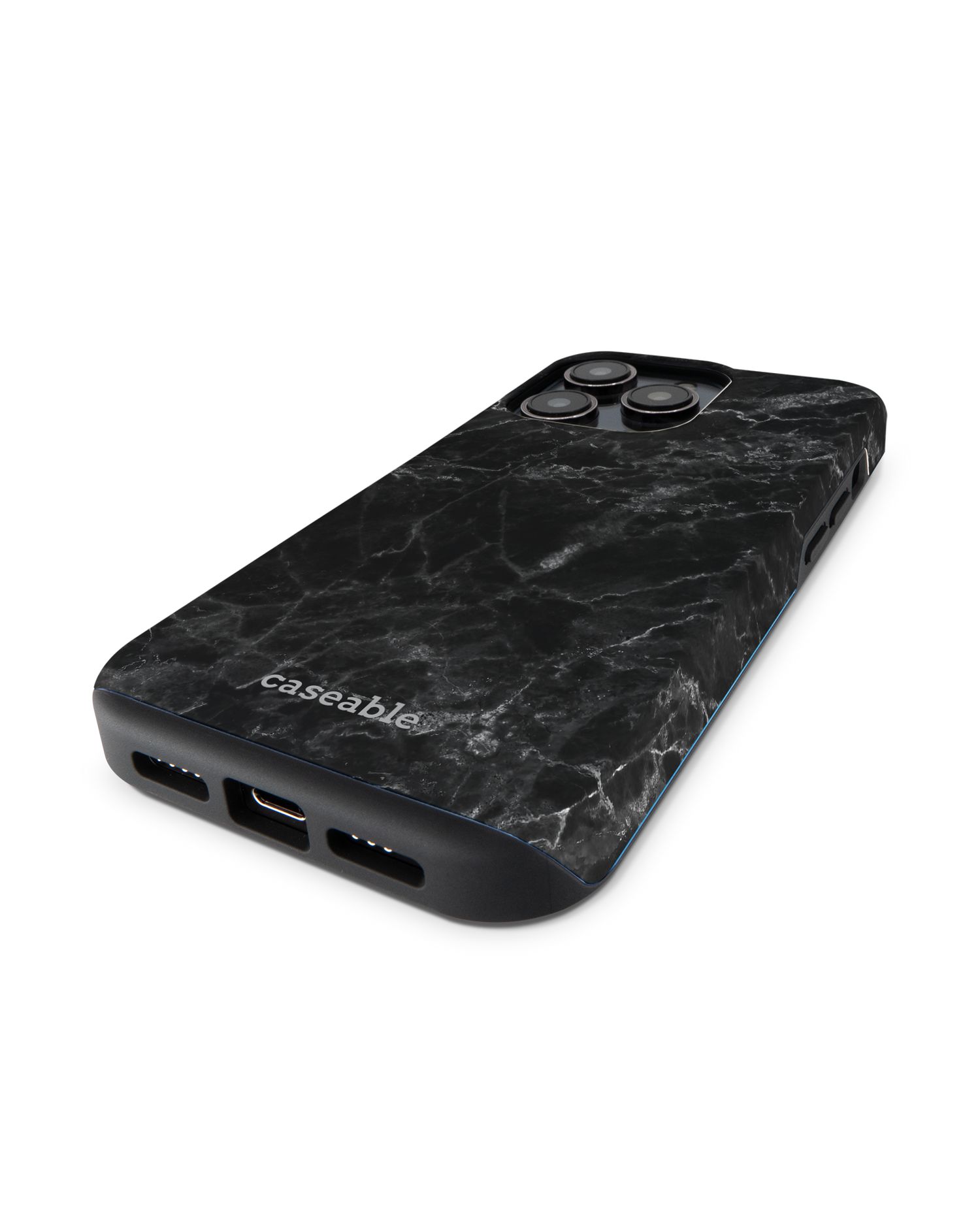 Midnight Marble Premium Phone Case for Apple iPhone 14 Pro: Lying