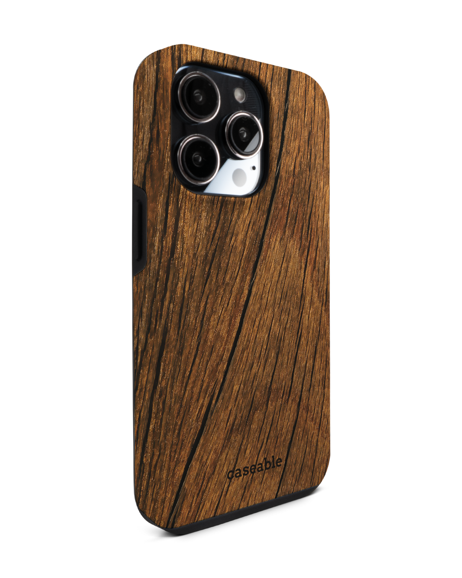 Wood Premium Phone Case for Apple iPhone 14 Pro: View from the left side