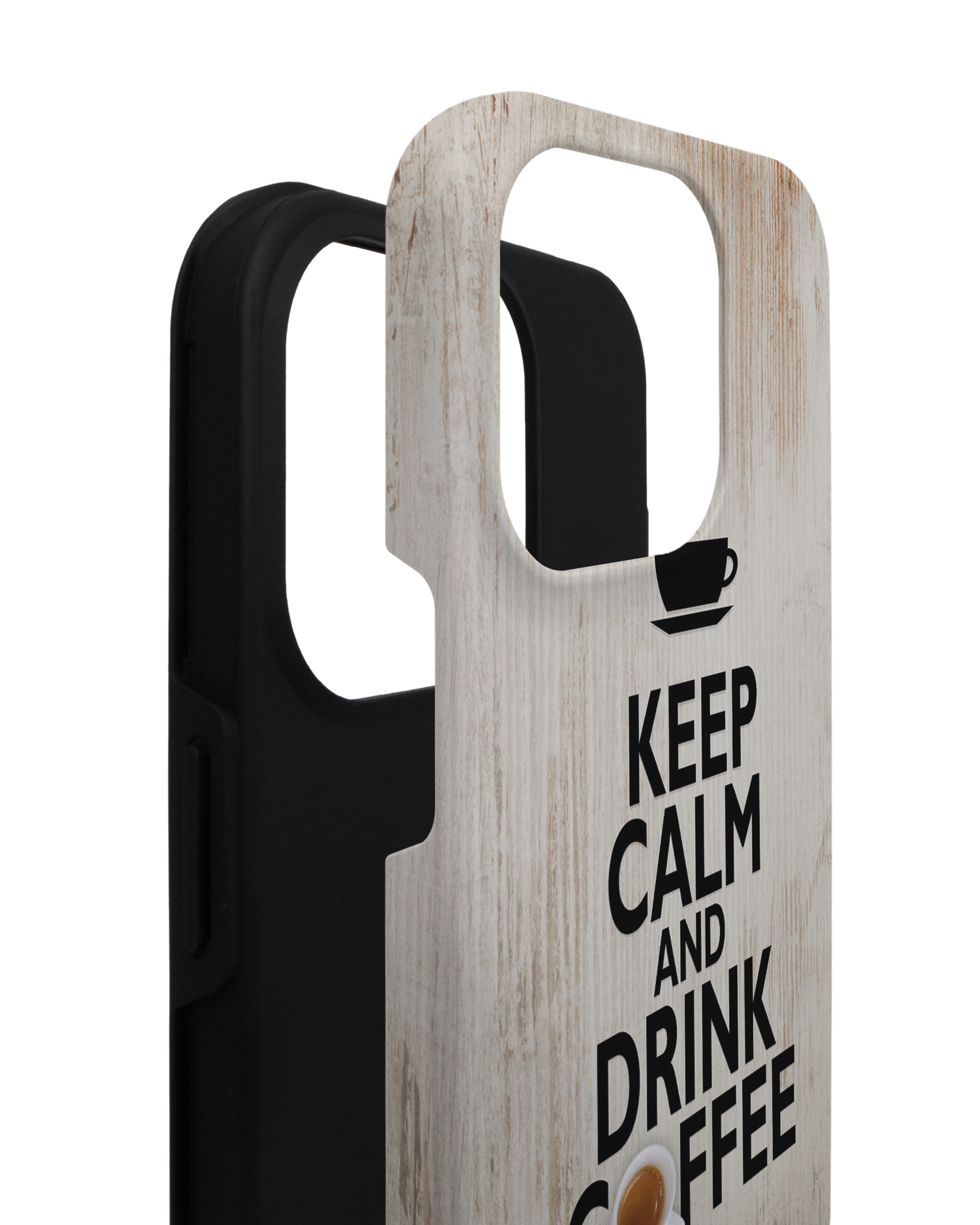 Drink Coffee Premium Phone Case for Apple iPhone 14 Pro consisting of 2 parts