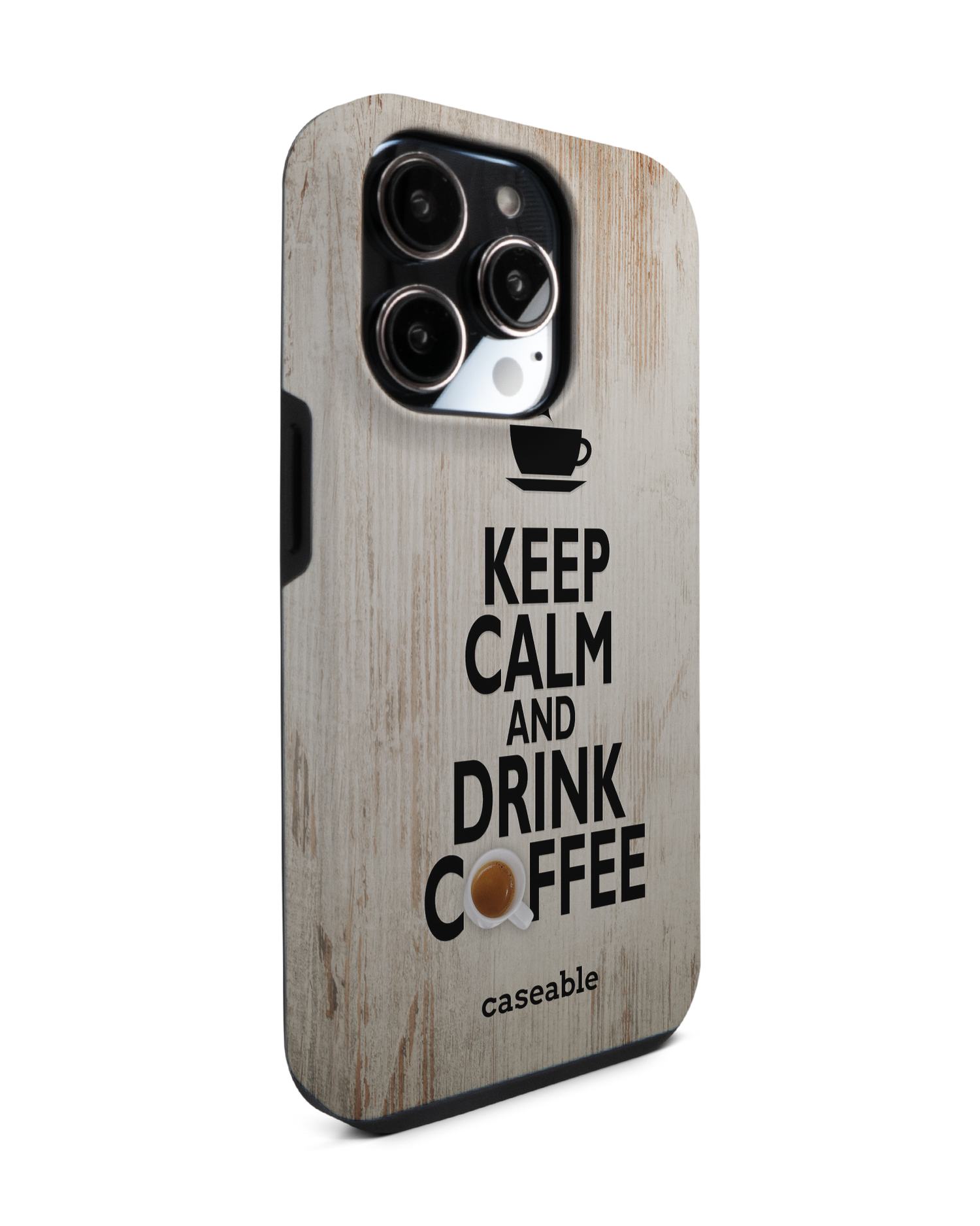 Drink Coffee Premium Phone Case for Apple iPhone 14 Pro: View from the left side