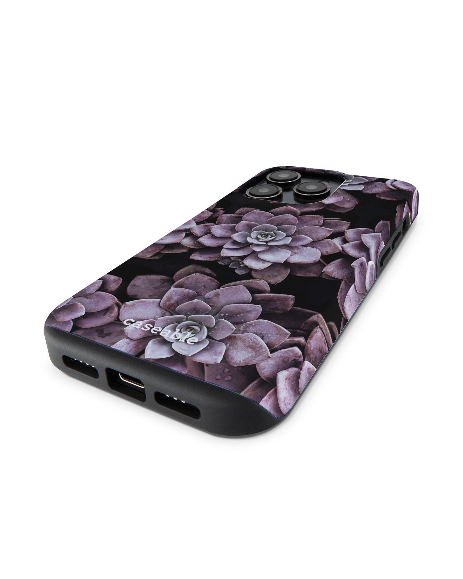 Purple Succulents Premium Phone Case for Apple iPhone 14 Pro: Lying