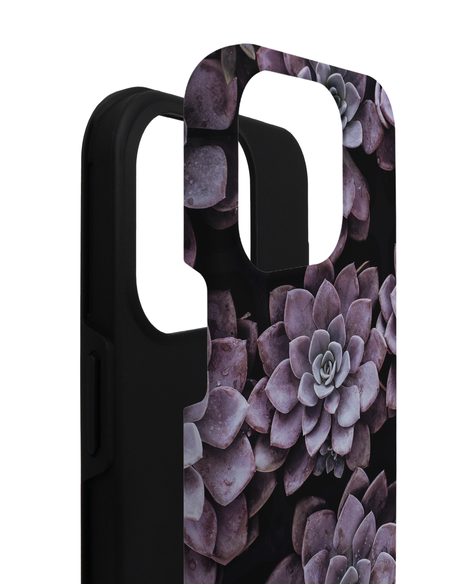 Purple Succulents Premium Phone Case for Apple iPhone 14 Pro consisting of 2 parts