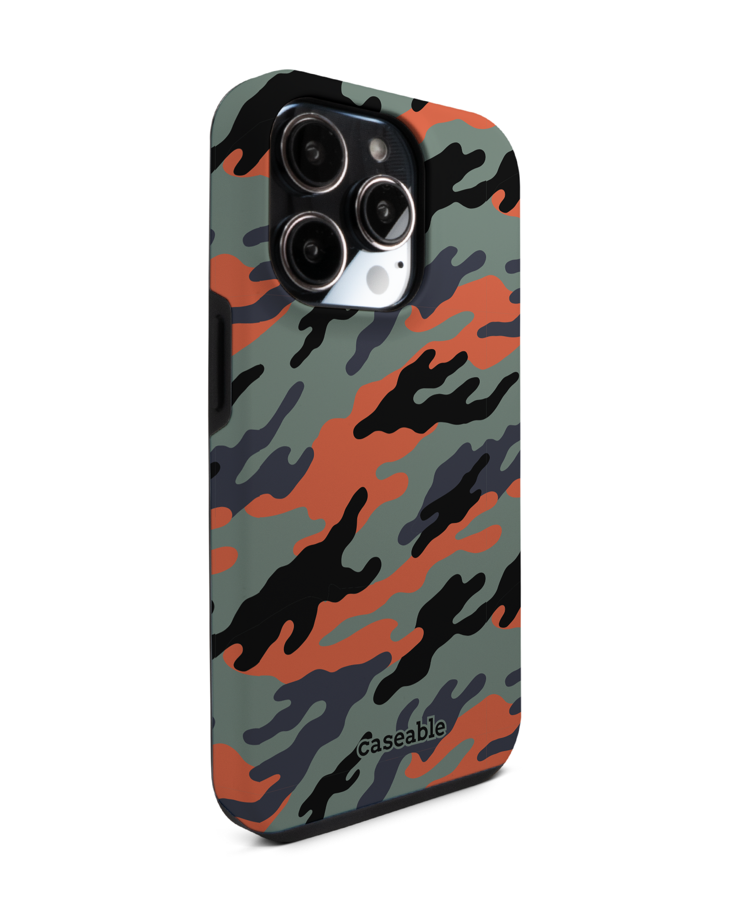 Camo Sunset Premium Phone Case for Apple iPhone 14 Pro: View from the left side