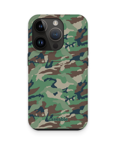 Green and Brown Camo Premium Phone Case for Apple iPhone 14 Pro