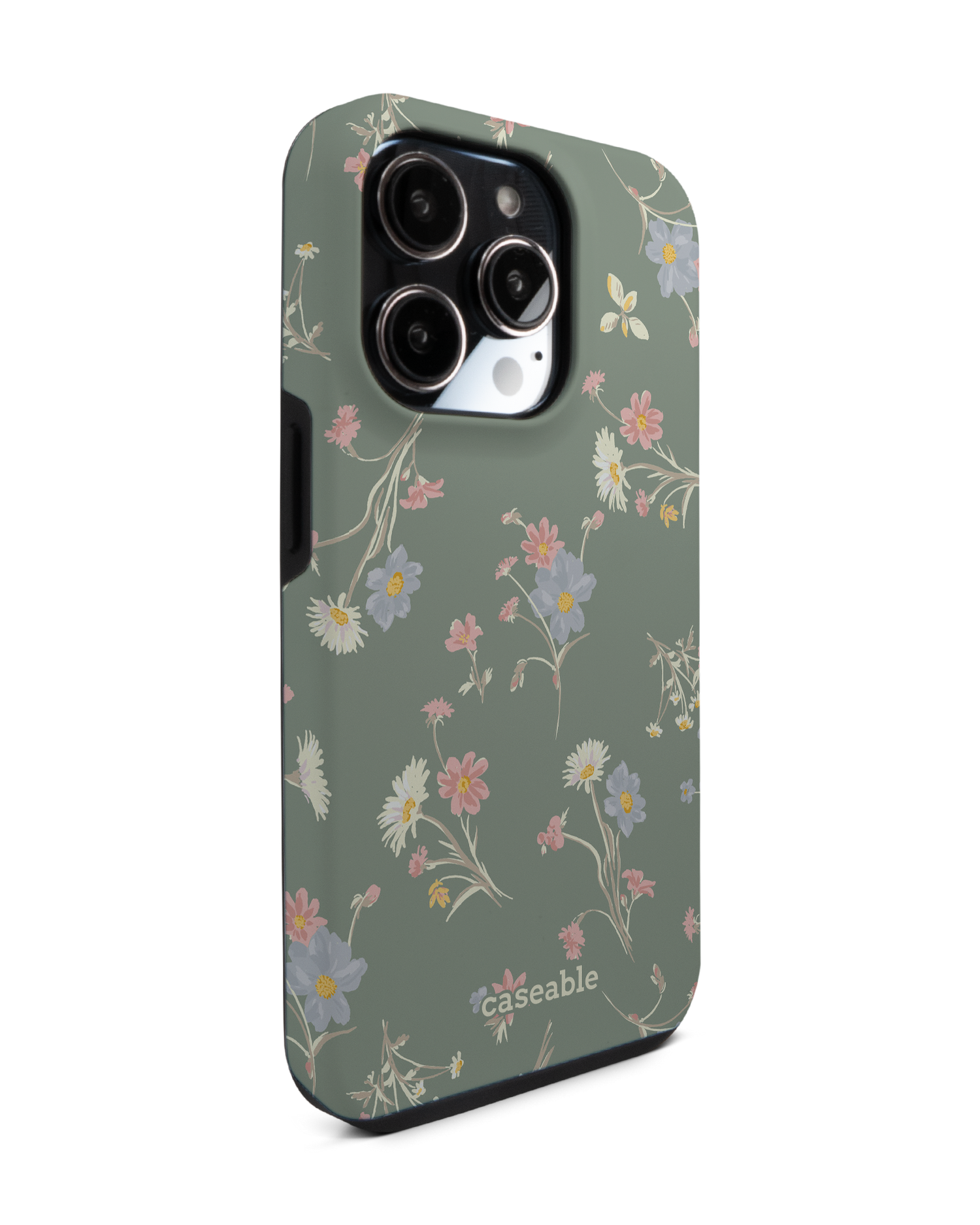 Wild Flower Sprigs Premium Phone Case for Apple iPhone 14 Pro: View from the left side