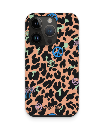 Leopard Peace Palms Premium Phone Case for Apple iPhone 15 Pro