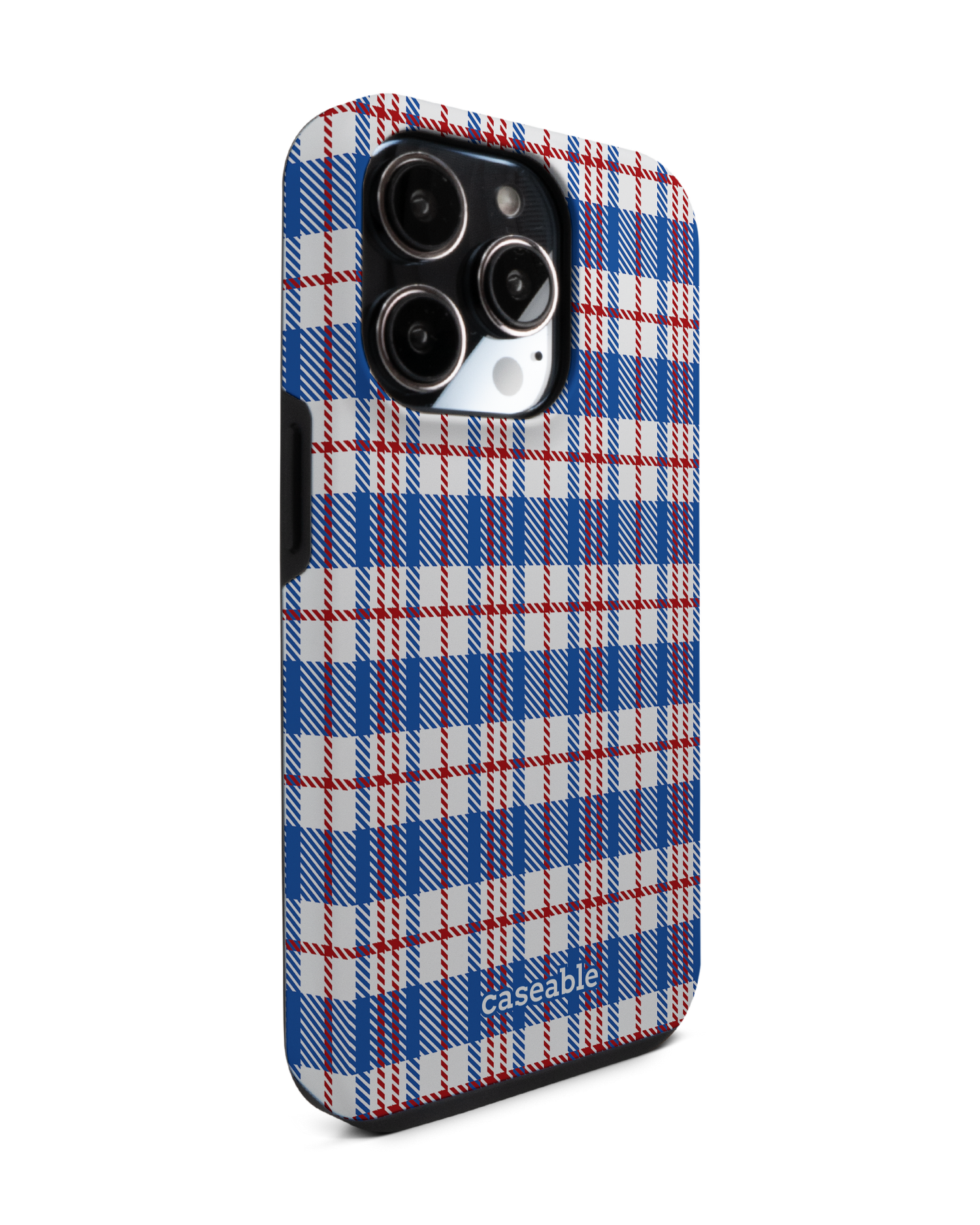 Plaid Market Bag Premium Phone Case for Apple iPhone 14 Pro: View from the left side