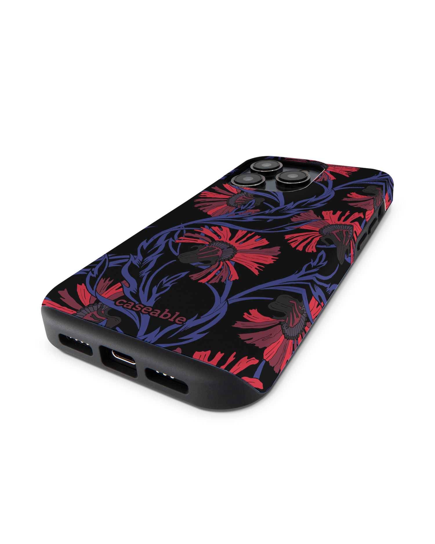Midnight Floral Premium Phone Case for Apple iPhone 14 Pro: Lying