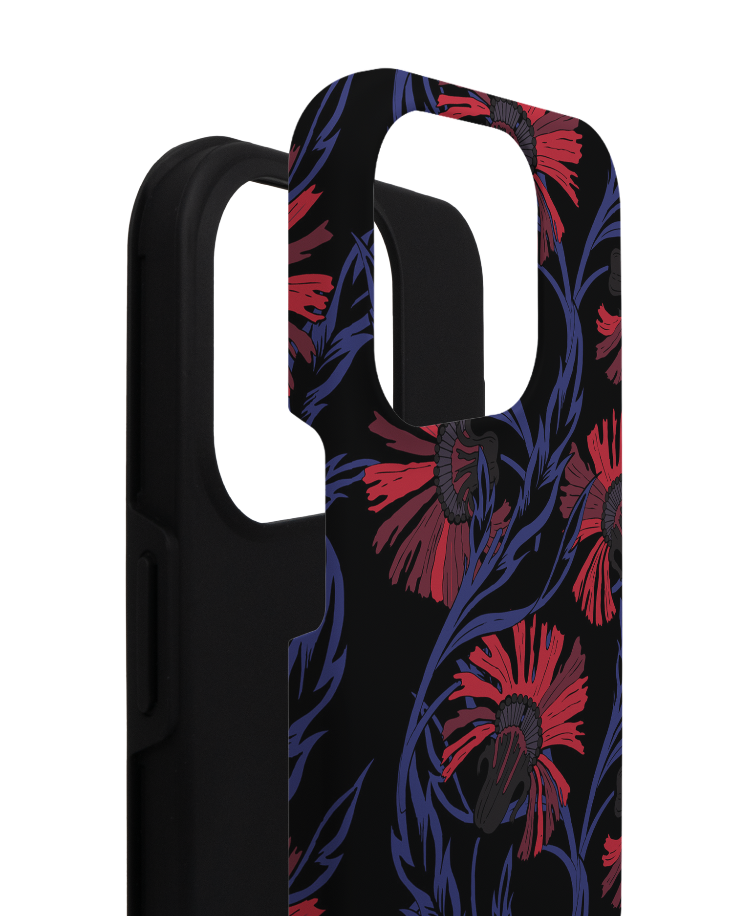 Midnight Floral Premium Phone Case for Apple iPhone 14 Pro consisting of 2 parts