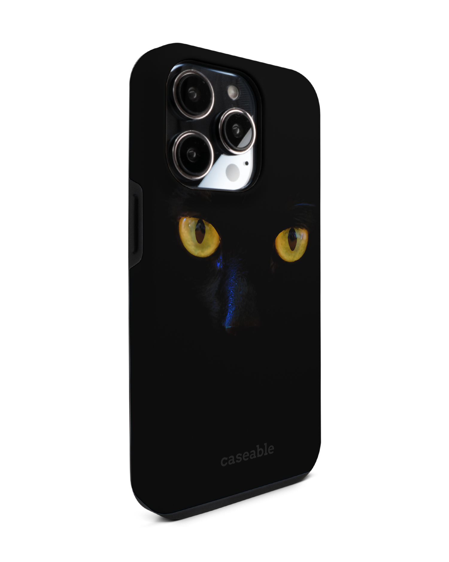 Black Cat Premium Phone Case for Apple iPhone 14 Pro: View from the left side