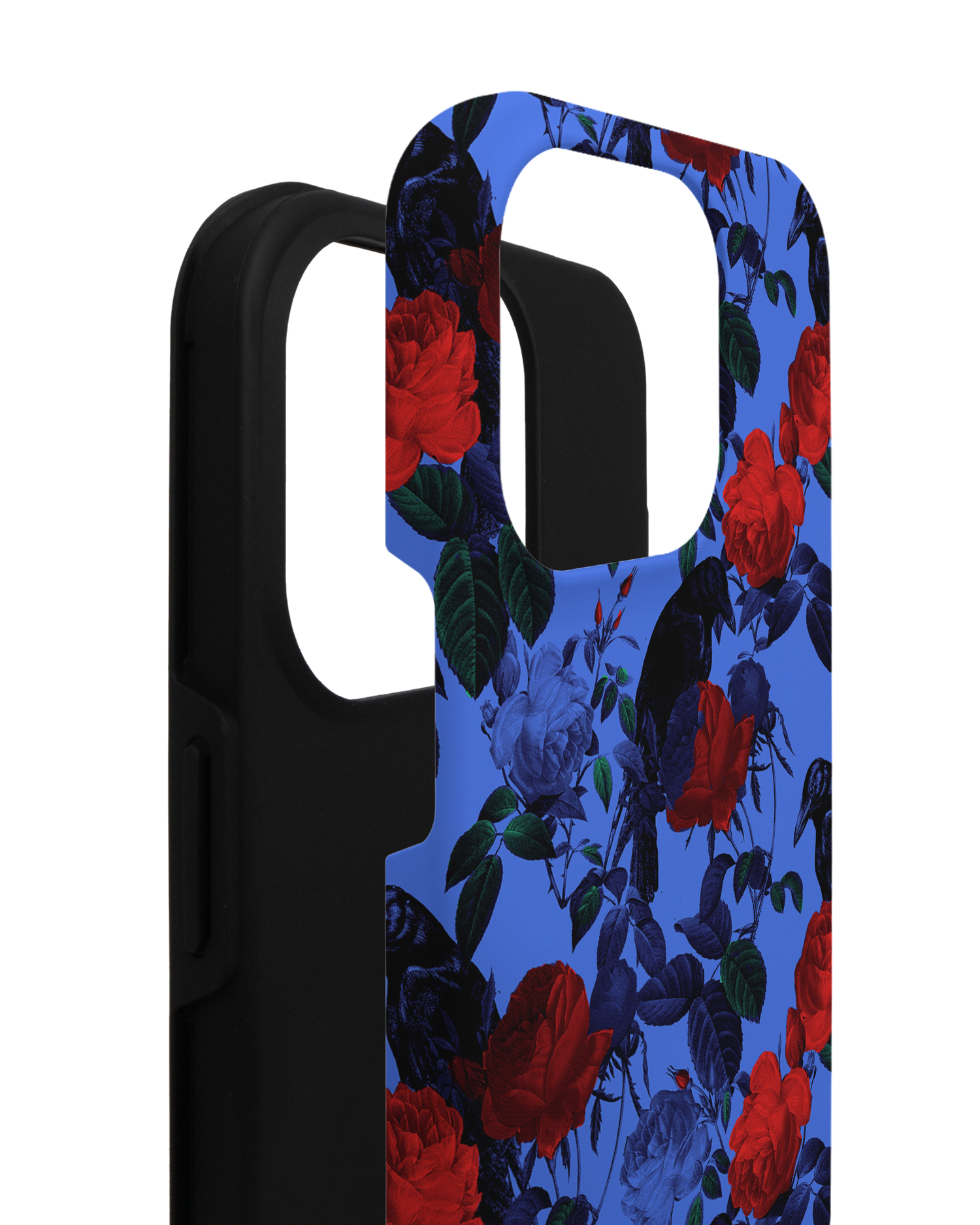 Roses And Ravens Premium Phone Case for Apple iPhone 14 Pro consisting of 2 parts