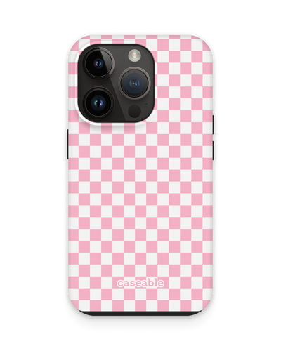 Pink Checkerboard Premium Phone Case for Apple iPhone 14 Pro