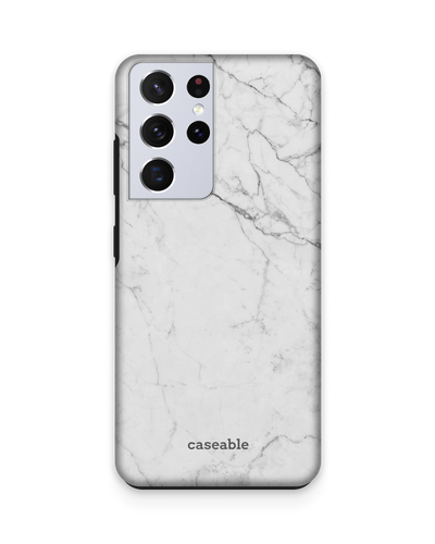 White Marble Premium Phone Case Samsung Galaxy S21 Ultra