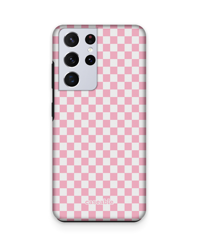 Pink Checkerboard Premium Phone Case Samsung Galaxy S21 Ultra