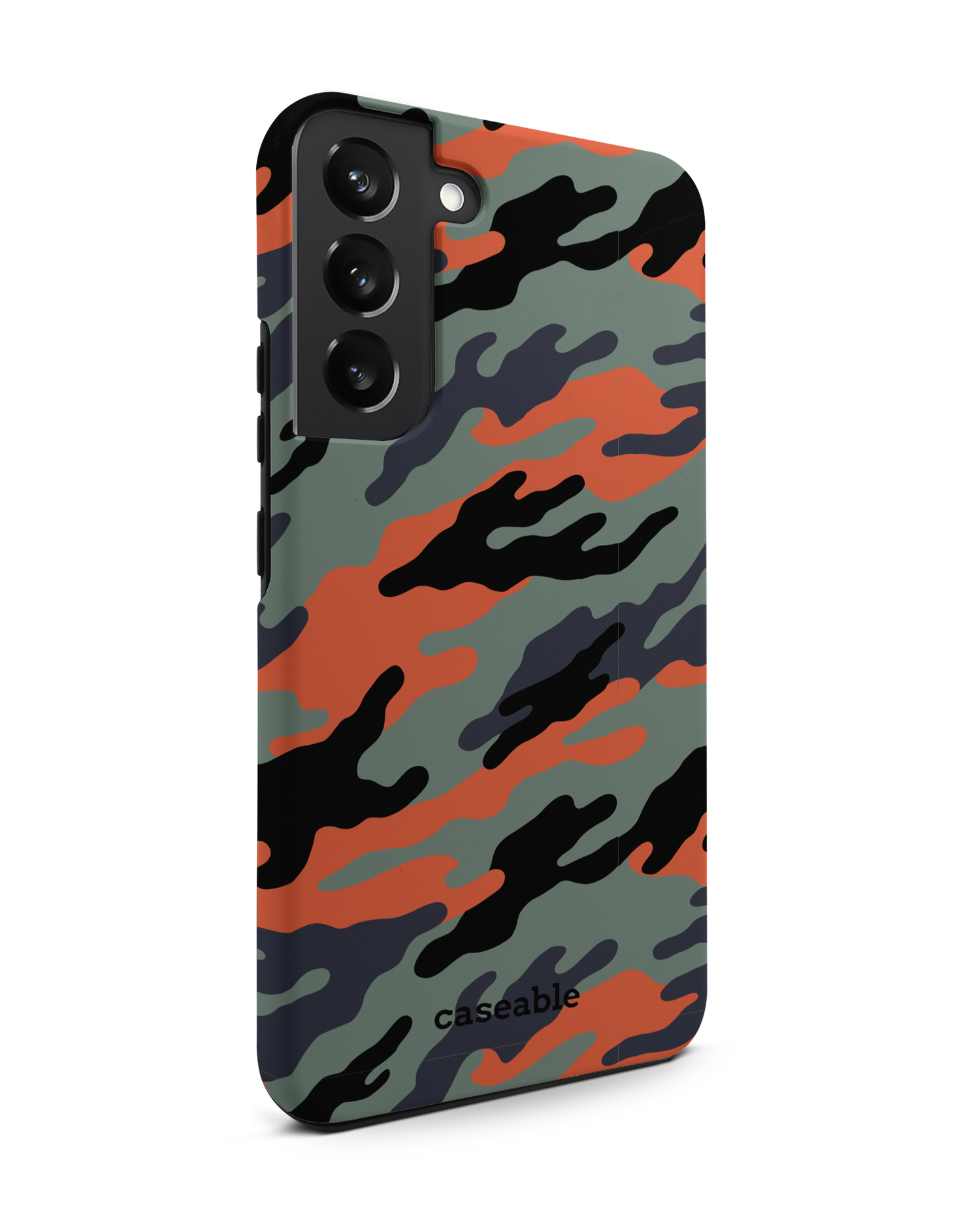 Camo Sunset Premium Phone Case Samsung Galaxy S22 Plus 5G: View from the left side