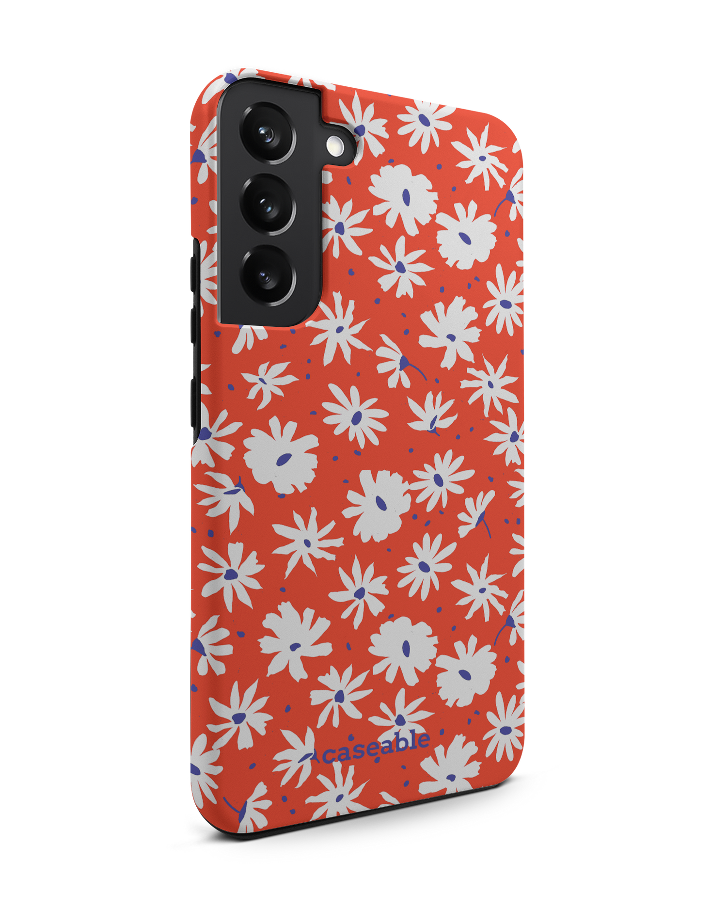Retro Daisy Premium Phone Case Samsung Galaxy S22 Plus 5G: View from the left side
