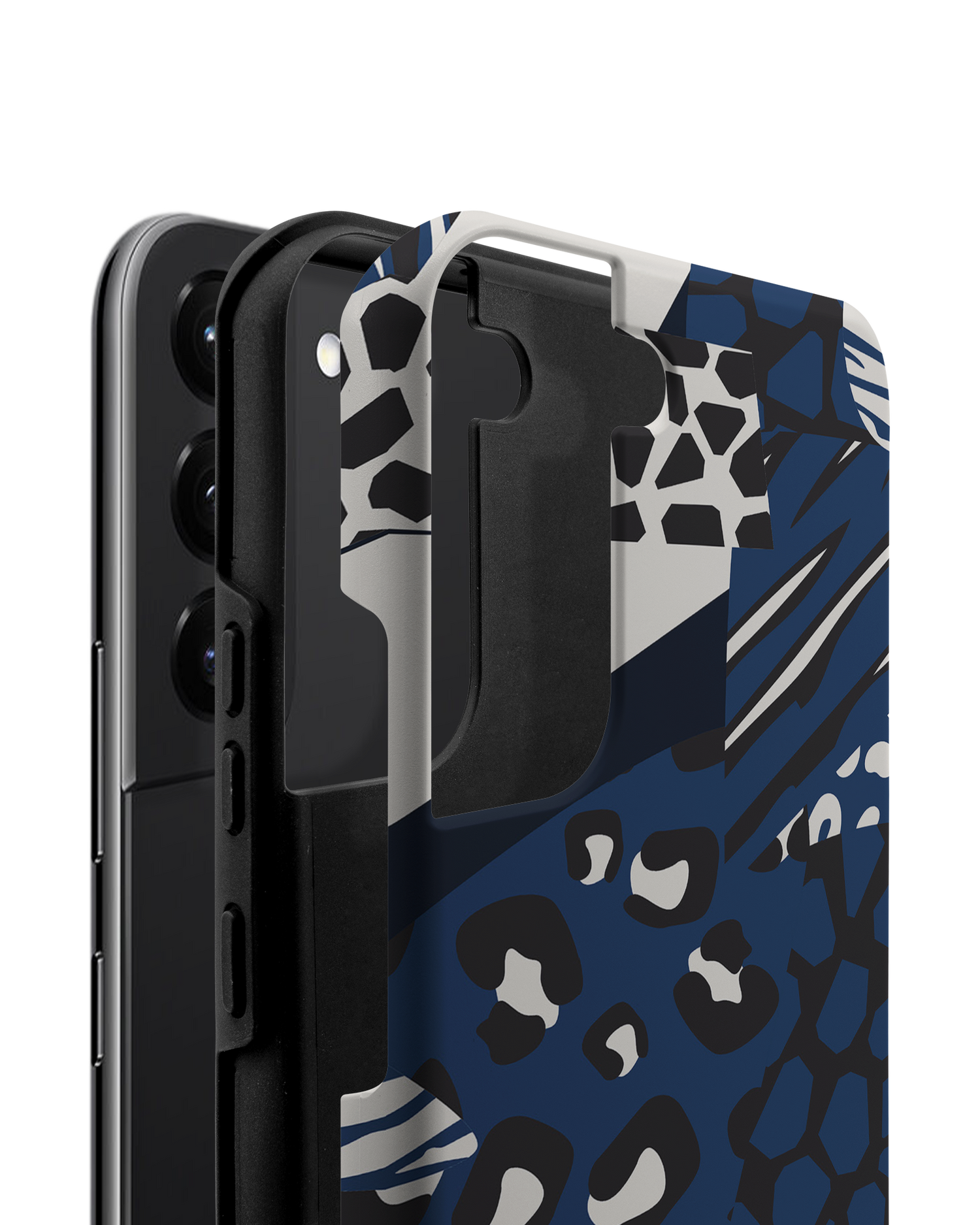 Animal Print Patchwork Premium Phone Case Samsung Galaxy S22 Plus 5G consisting of 2 parts