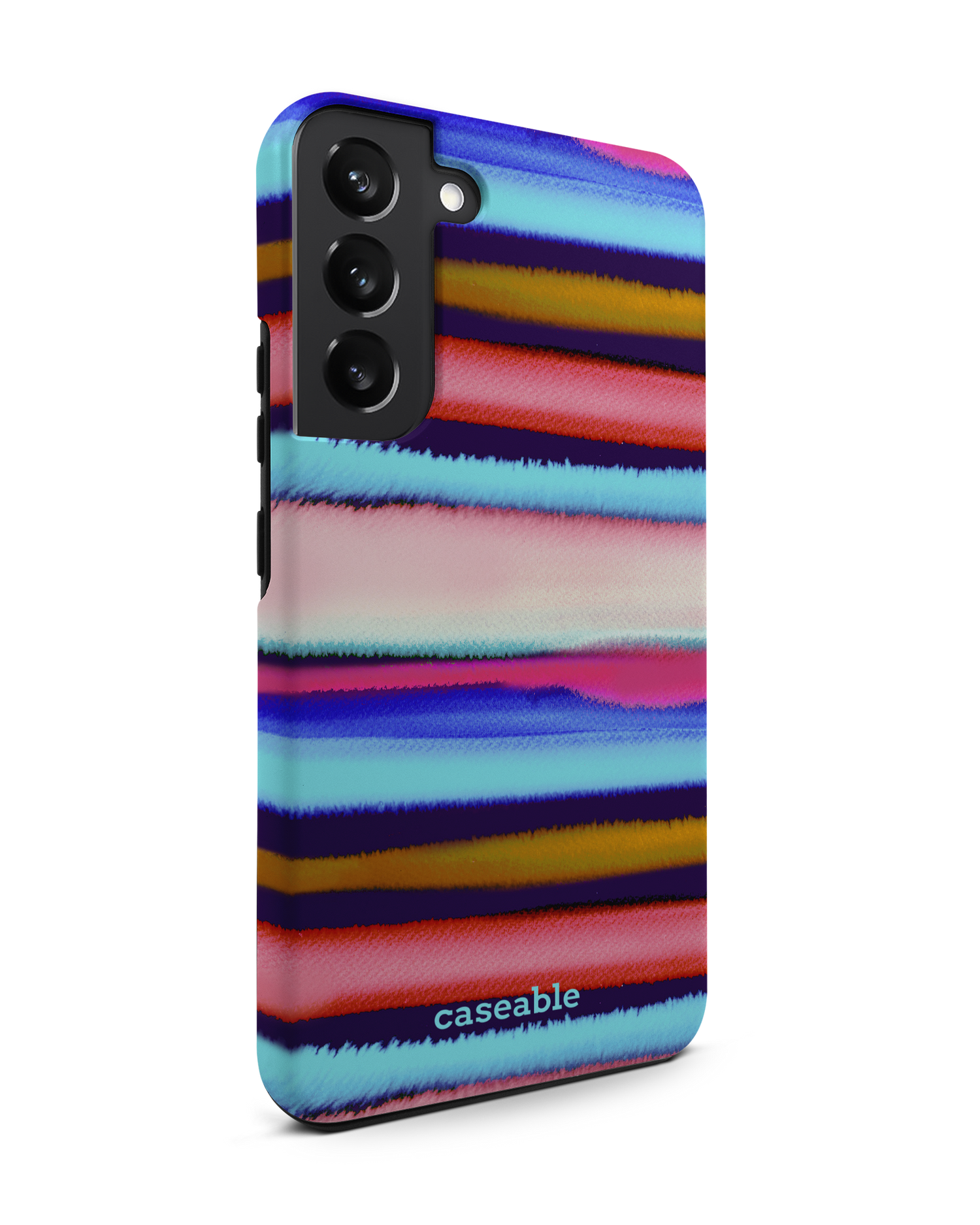 Watercolor Stripes Premium Phone Case Samsung Galaxy S22 Plus 5G: View from the left side