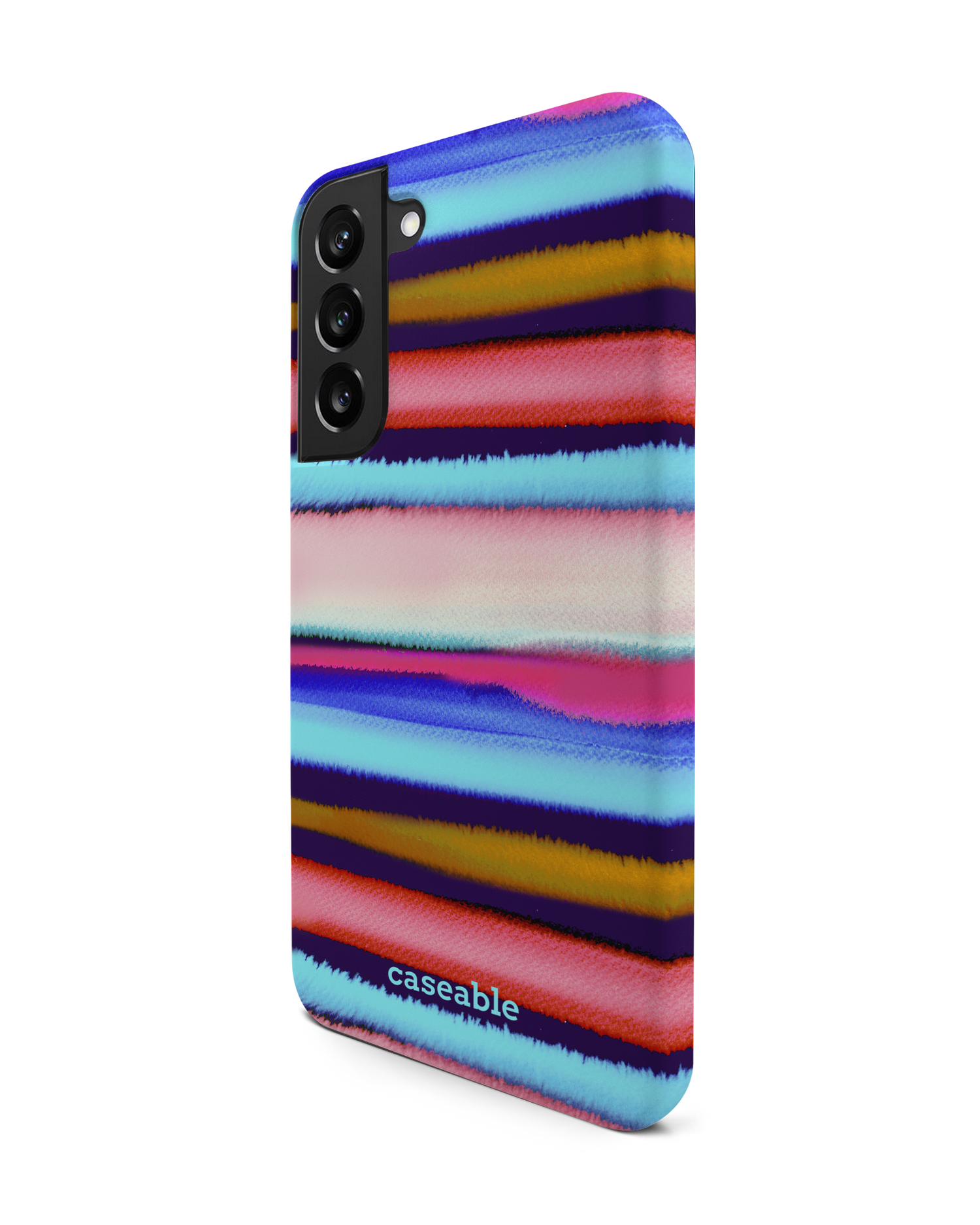 Watercolor Stripes Premium Phone Case Samsung Galaxy S22 Plus 5G: View from the right side