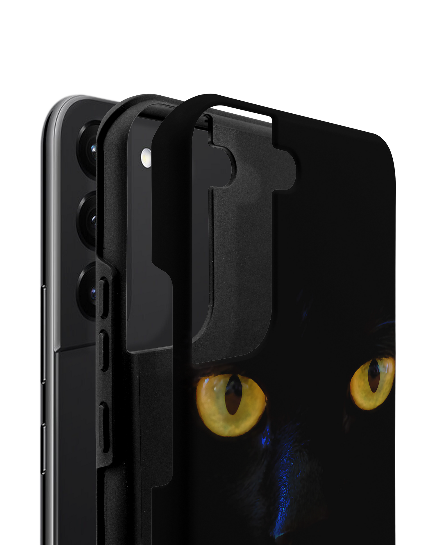 Black Cat Premium Phone Case Samsung Galaxy S22 Plus 5G consisting of 2 parts