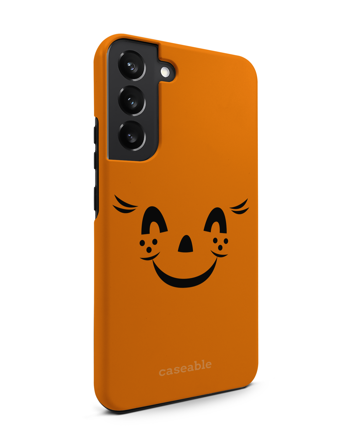 Pumpkin Smiles Premium Phone Case Samsung Galaxy S22 Plus 5G: View from the left side