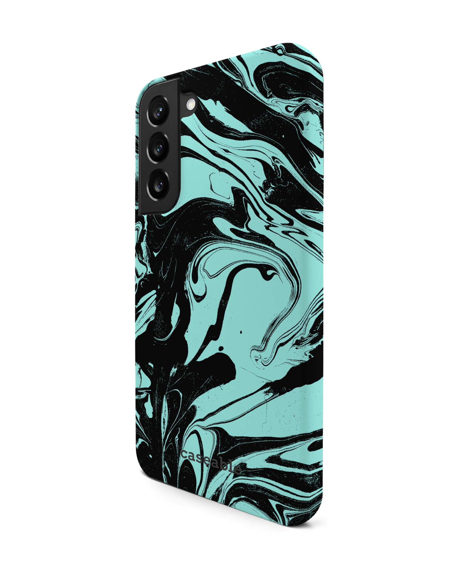 Mint Swirl Premium Phone Case Samsung Galaxy S22 Plus 5G: View from the right side