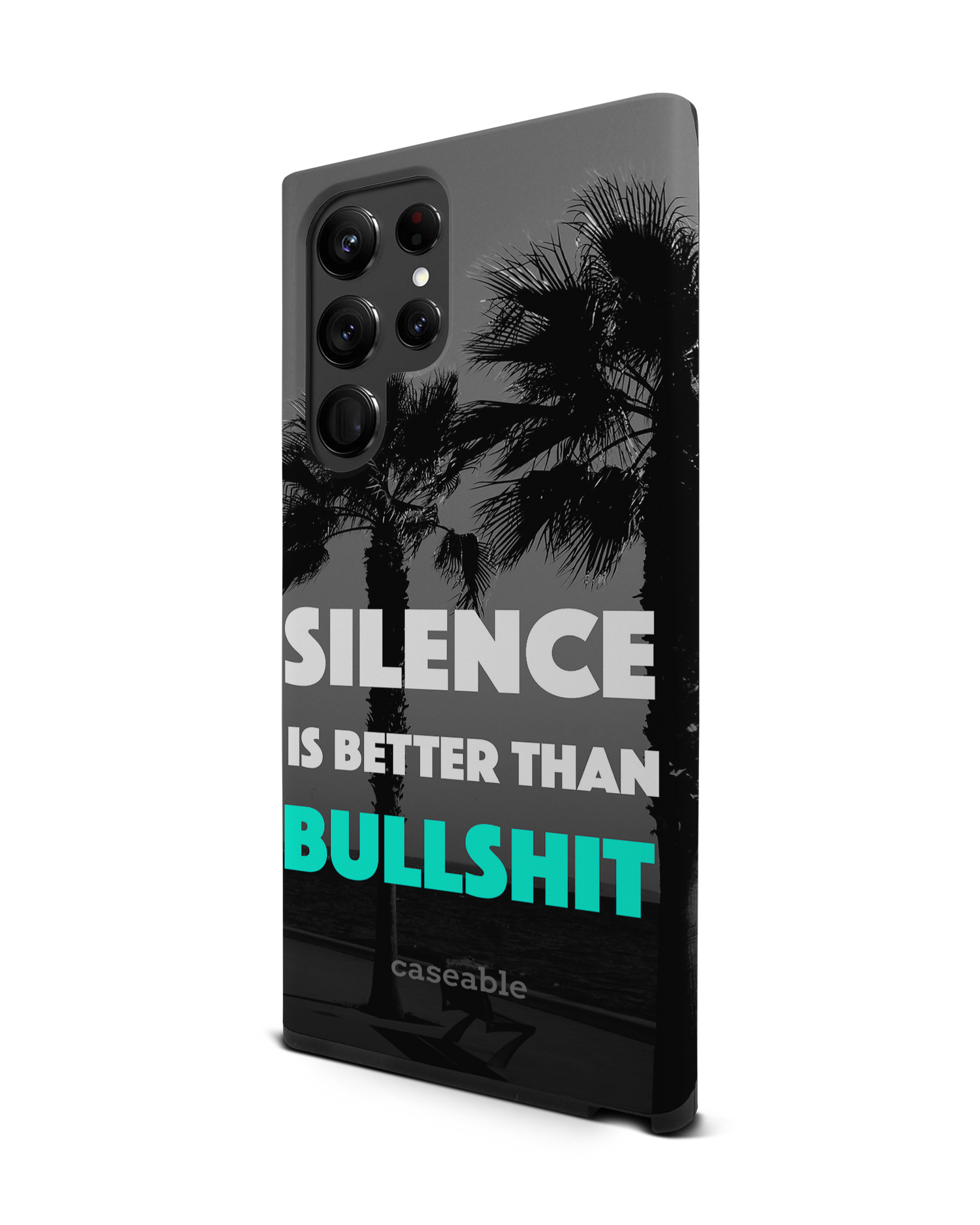 Silence is Better Premium Phone Case Samsung Galaxy S22 Ultra 5G: View from the right side