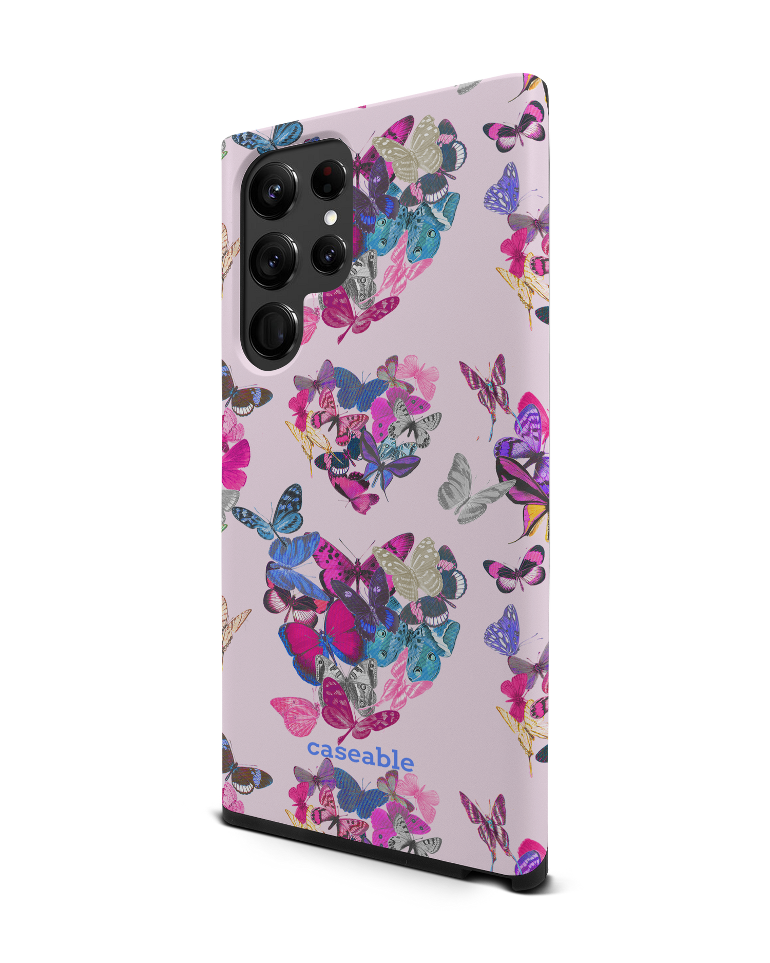 Butterfly Love Premium Phone Case Samsung Galaxy S22 Ultra 5G: View from the right side