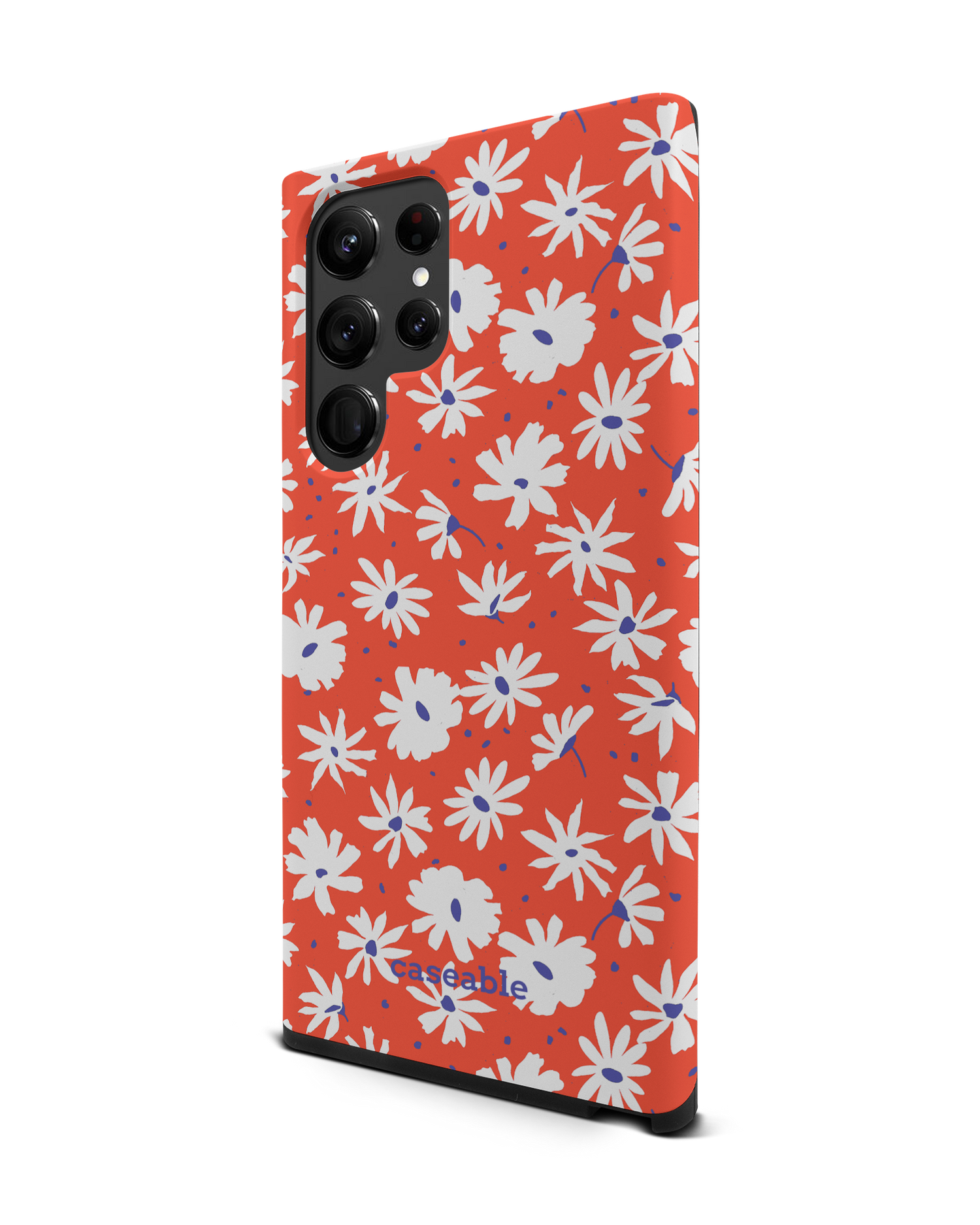 Retro Daisy Premium Phone Case Samsung Galaxy S22 Ultra 5G: View from the right side