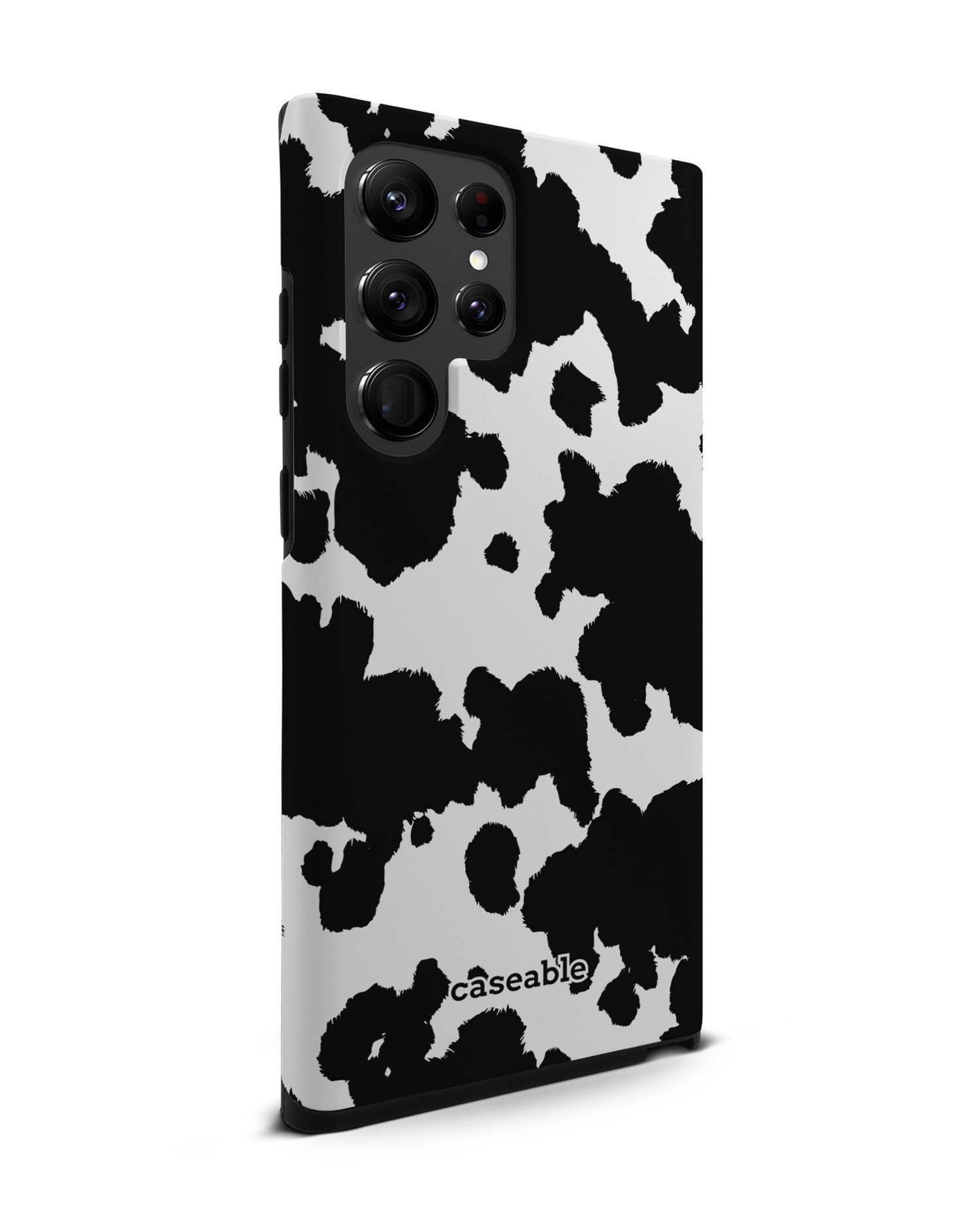 Cow Print Premium Phone Case Samsung Galaxy S22 Ultra 5G: View from the left side