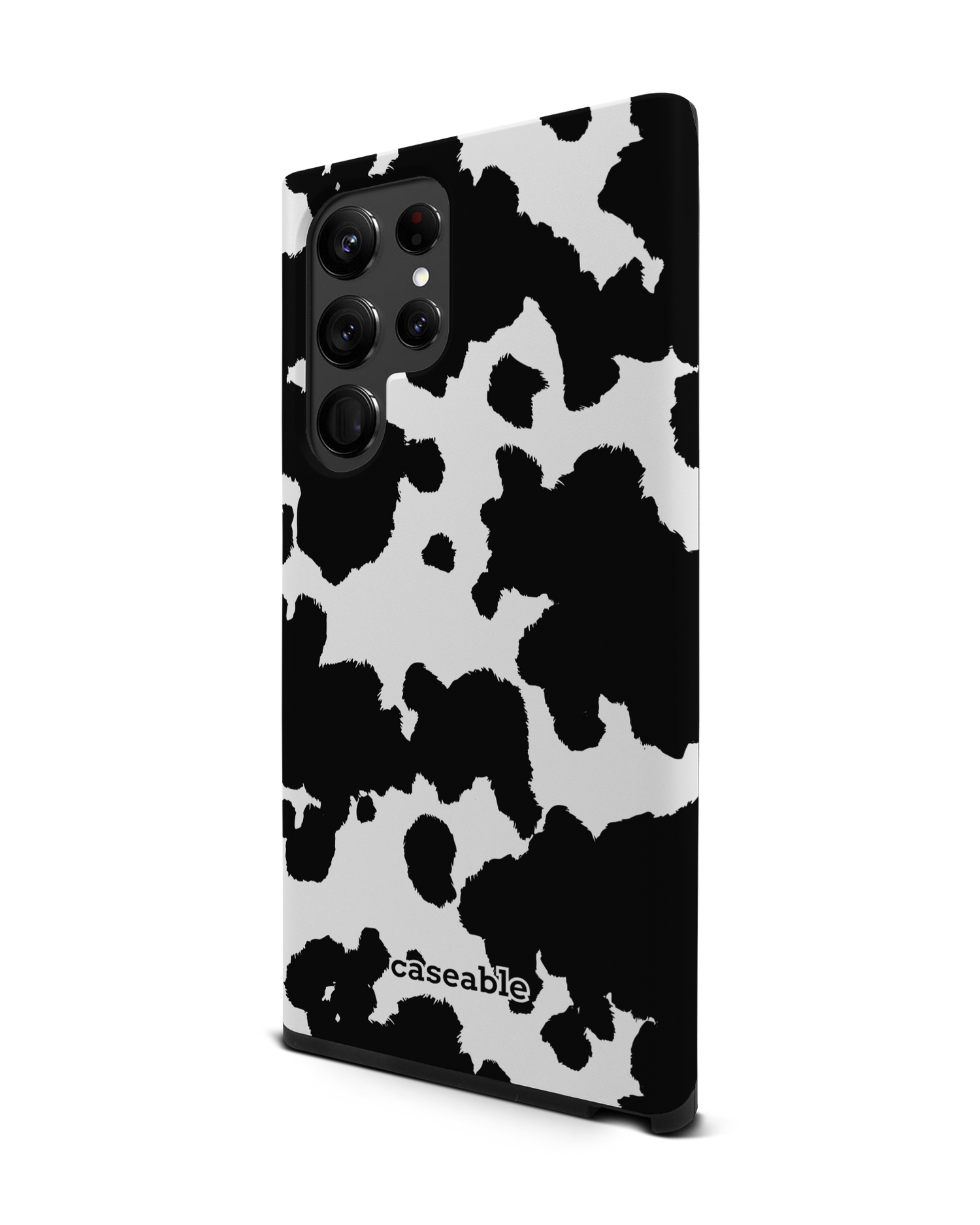 Cow Print Premium Phone Case Samsung Galaxy S22 Ultra 5G: View from the right side