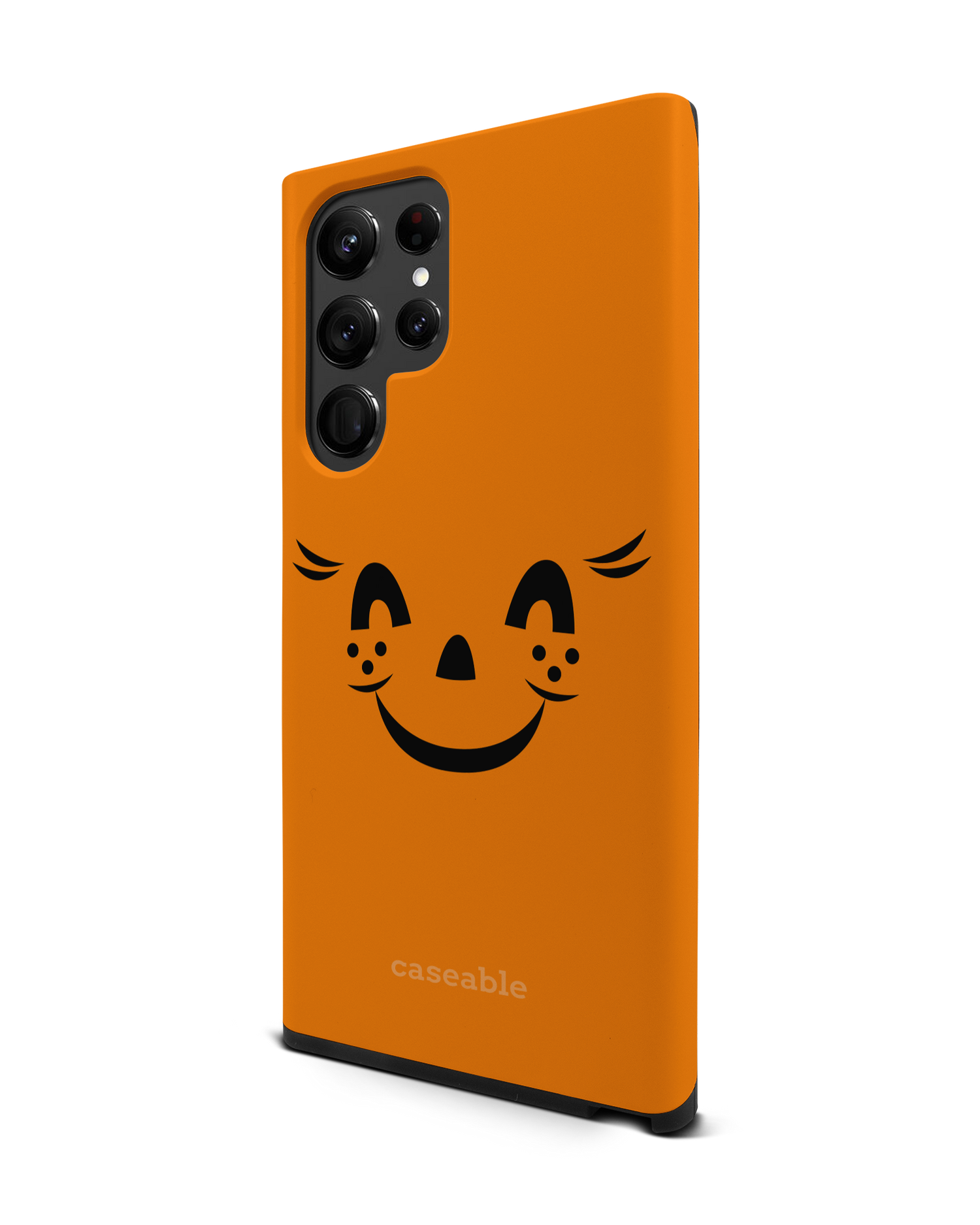 Pumpkin Smiles Premium Phone Case Samsung Galaxy S22 Ultra 5G: View from the right side