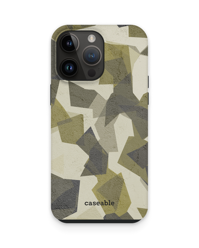 Geometric Camo Green Premium Phone Case for Apple iPhone 15 Pro Max