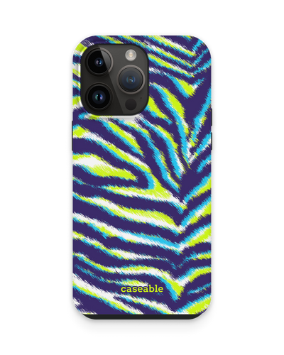 Neon Zebra Premium Phone Case for Apple iPhone 14 Pro Max