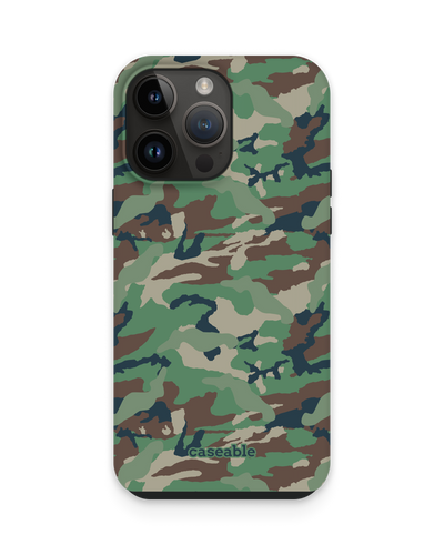Green and Brown Camo Premium Phone Case for Apple iPhone 14 Pro Max