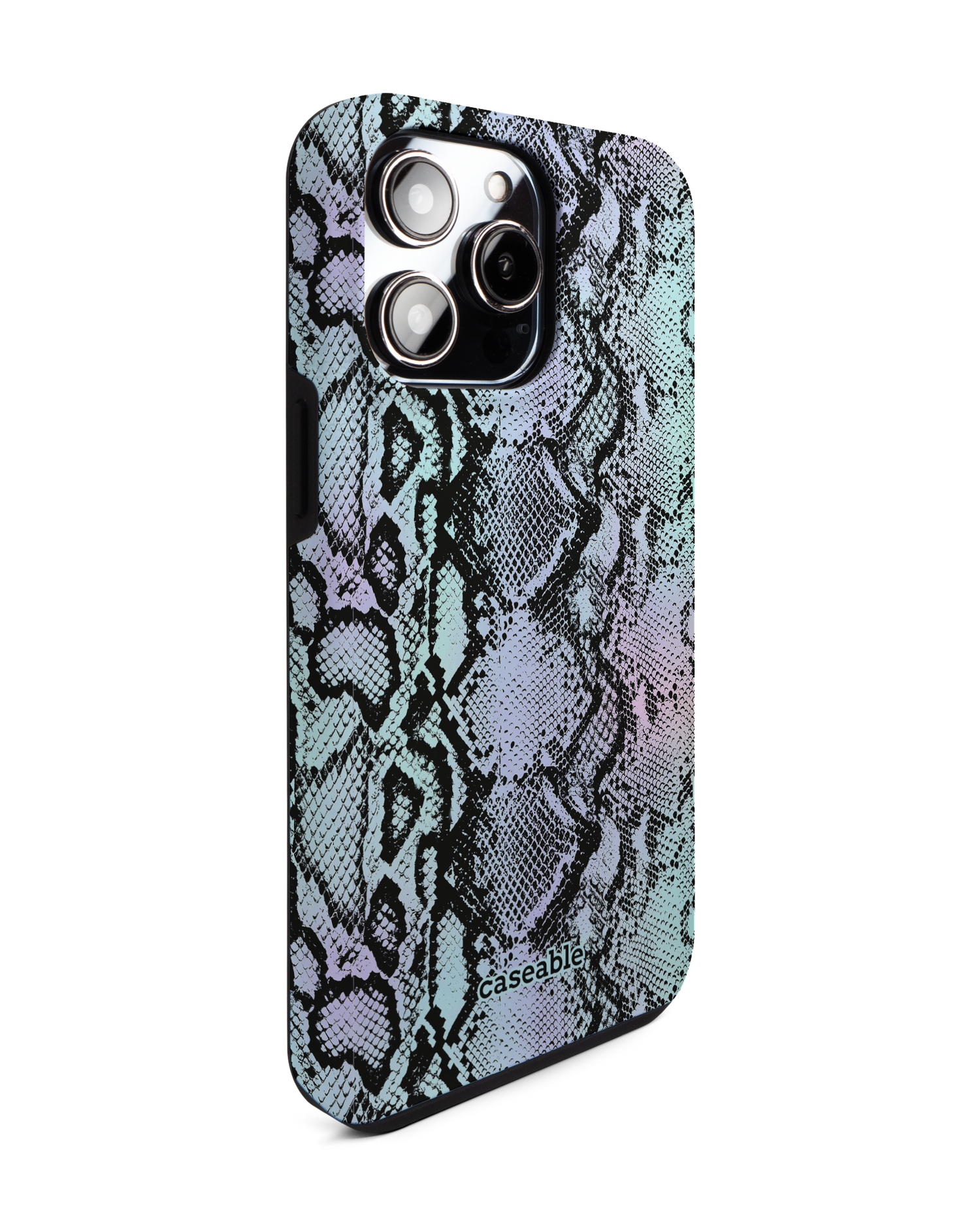 Groovy Snakeskin Premium Phone Case for Apple iPhone 14 Pro Max: View from the left side