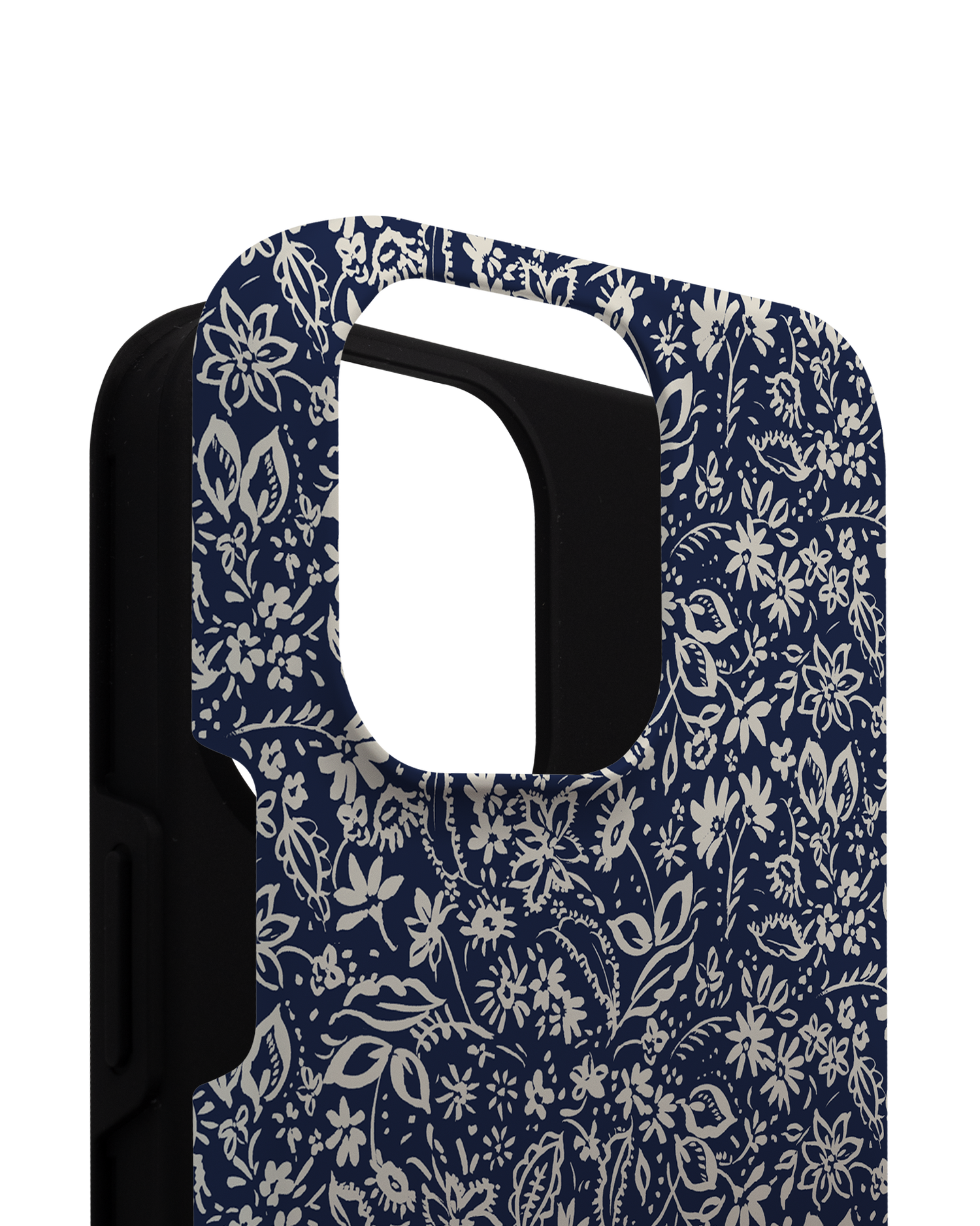 Ditsy Blue Paisley Premium Phone Case for Apple iPhone 14 Pro Max consisting of 2 parts