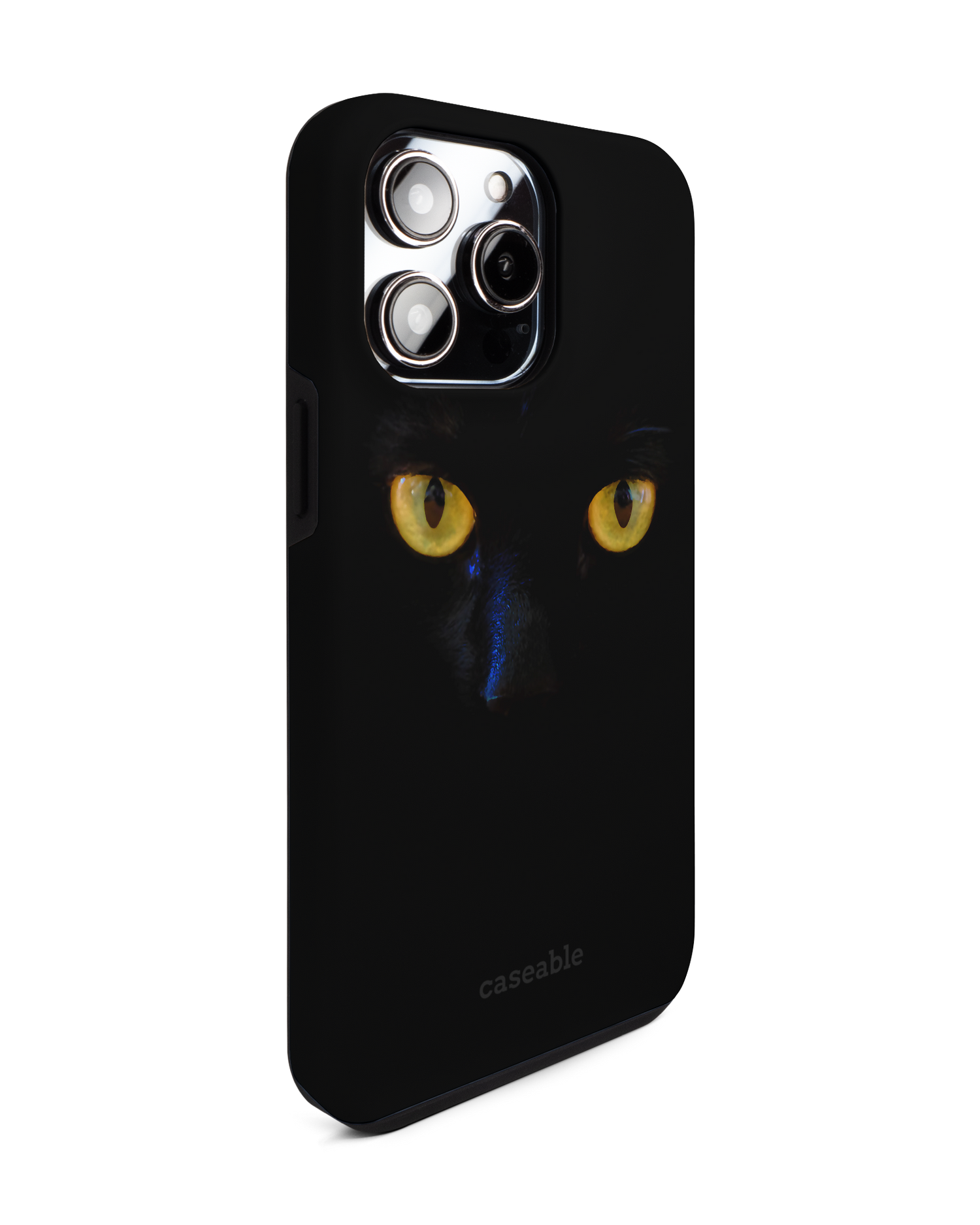 Black Cat Premium Phone Case for Apple iPhone 14 Pro Max: View from the left side