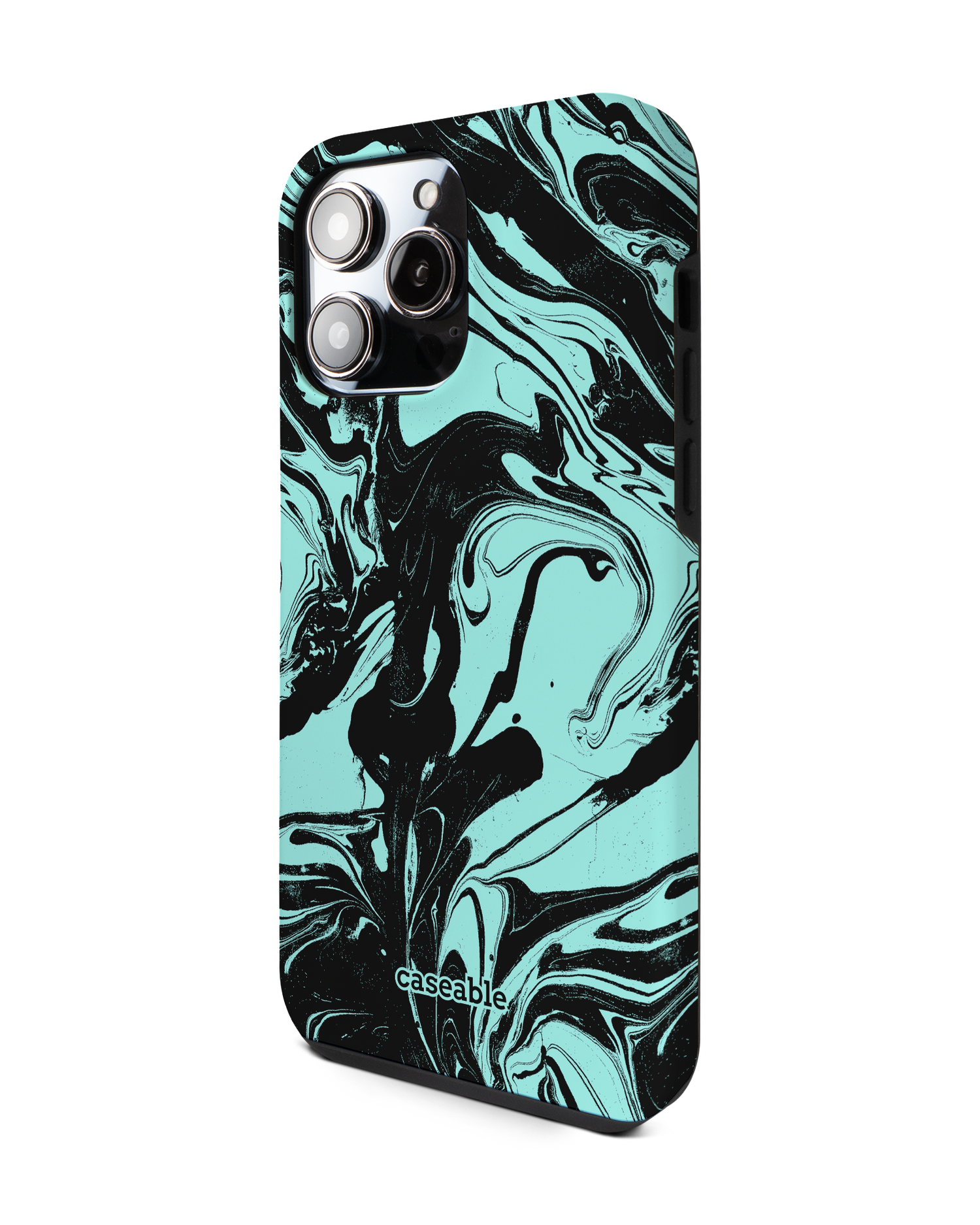 Mint Swirl Premium Phone Case for Apple iPhone 14 Pro Max: View from the right side