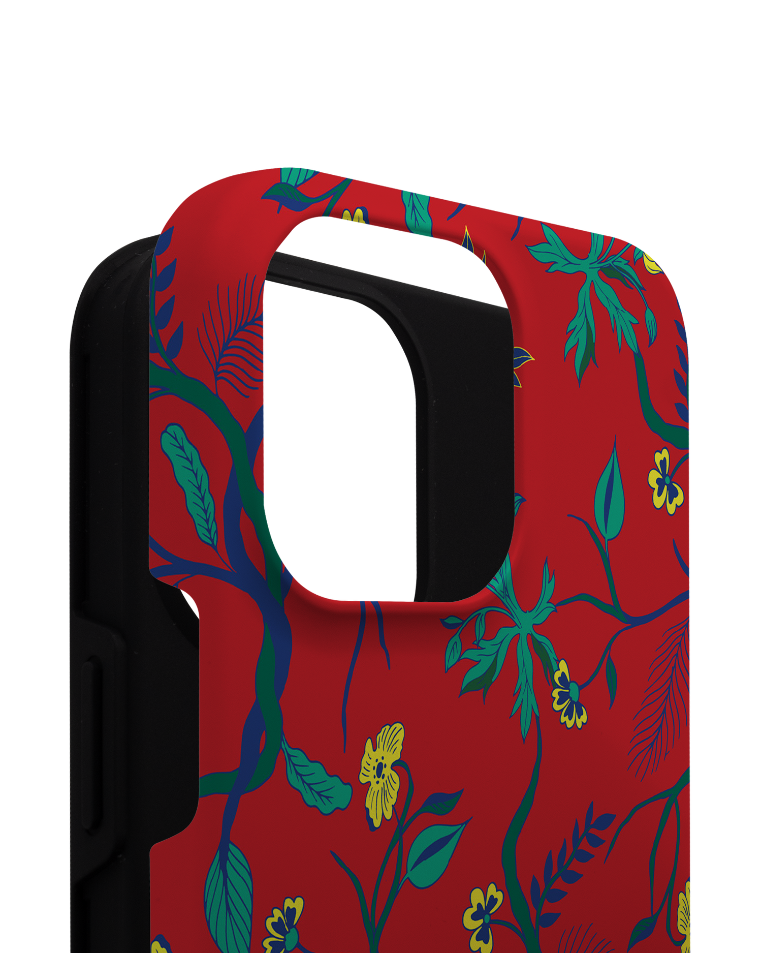 Ultra Red Floral Premium Phone Case for Apple iPhone 14 Pro Max consisting of 2 parts