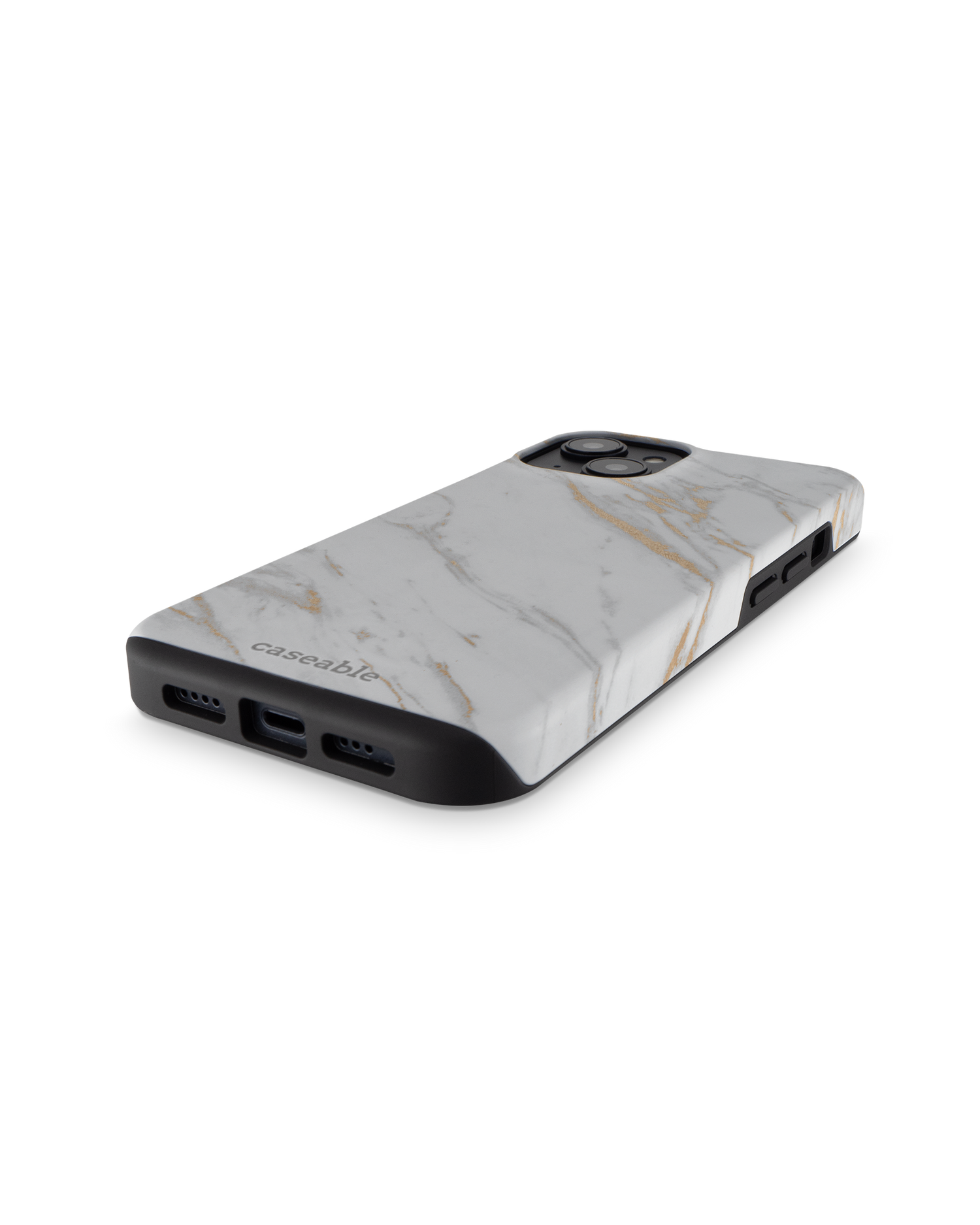 Gold Marble Elegance Premium Phone for Apple iPhone 14: Bottom View