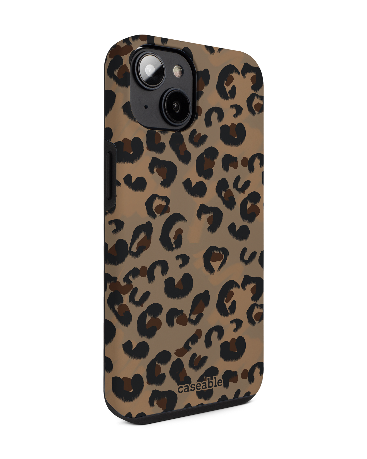 Leopard Repeat Premium Phone for Apple iPhone 14: View from the left side