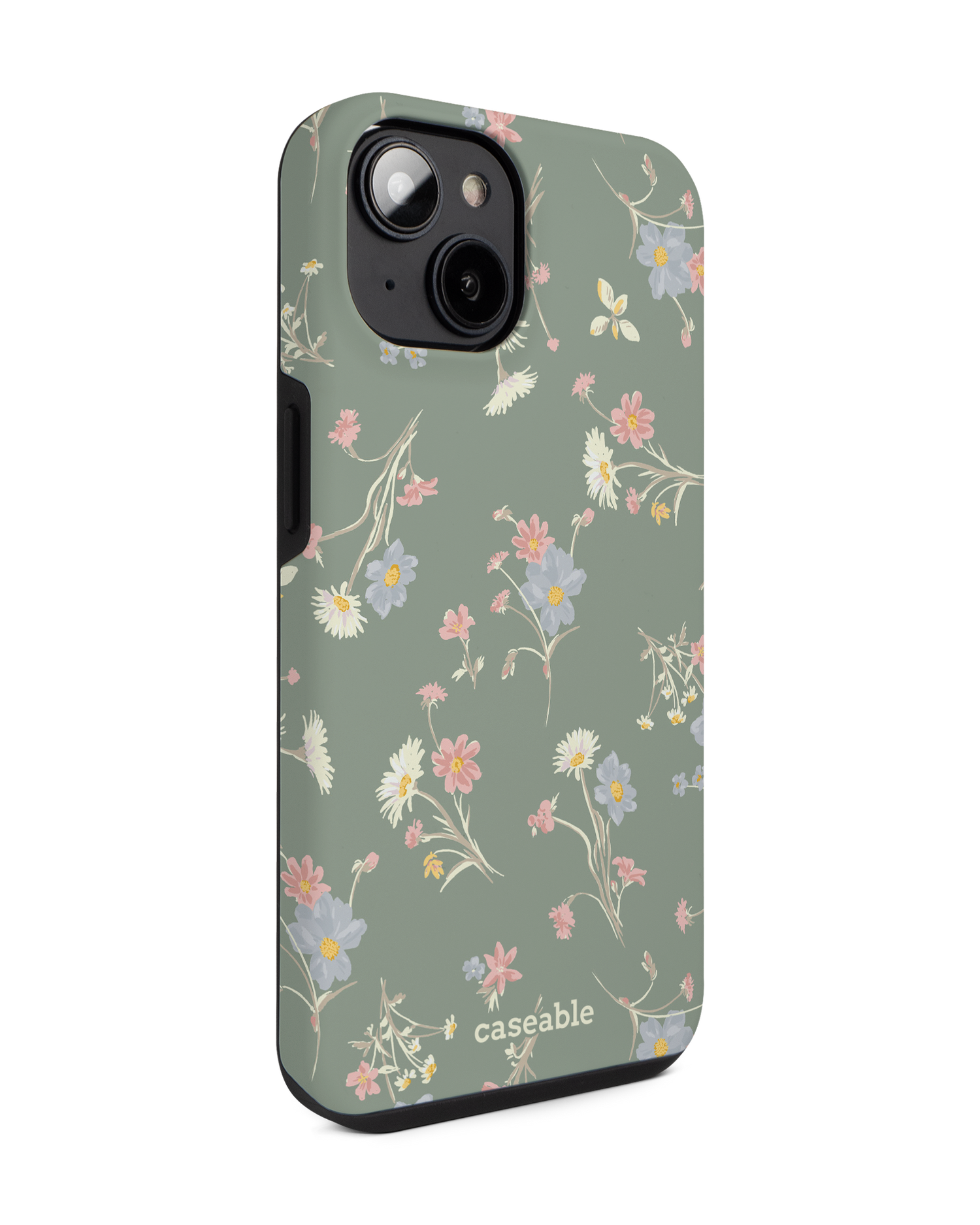 Wild Flower Sprigs Premium Phone for Apple iPhone 14: View from the left side