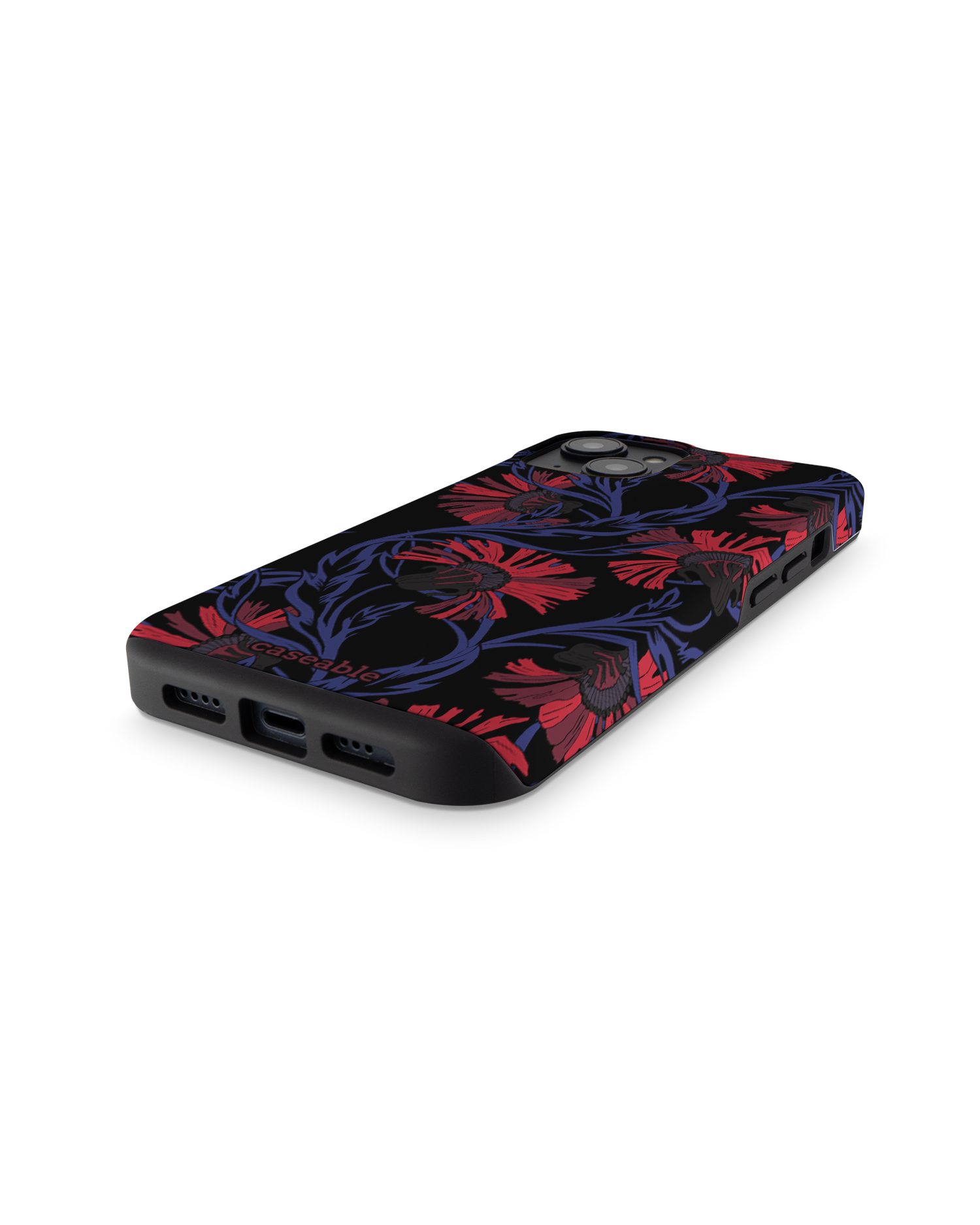 Midnight Floral Premium Phone for Apple iPhone 14: Bottom View