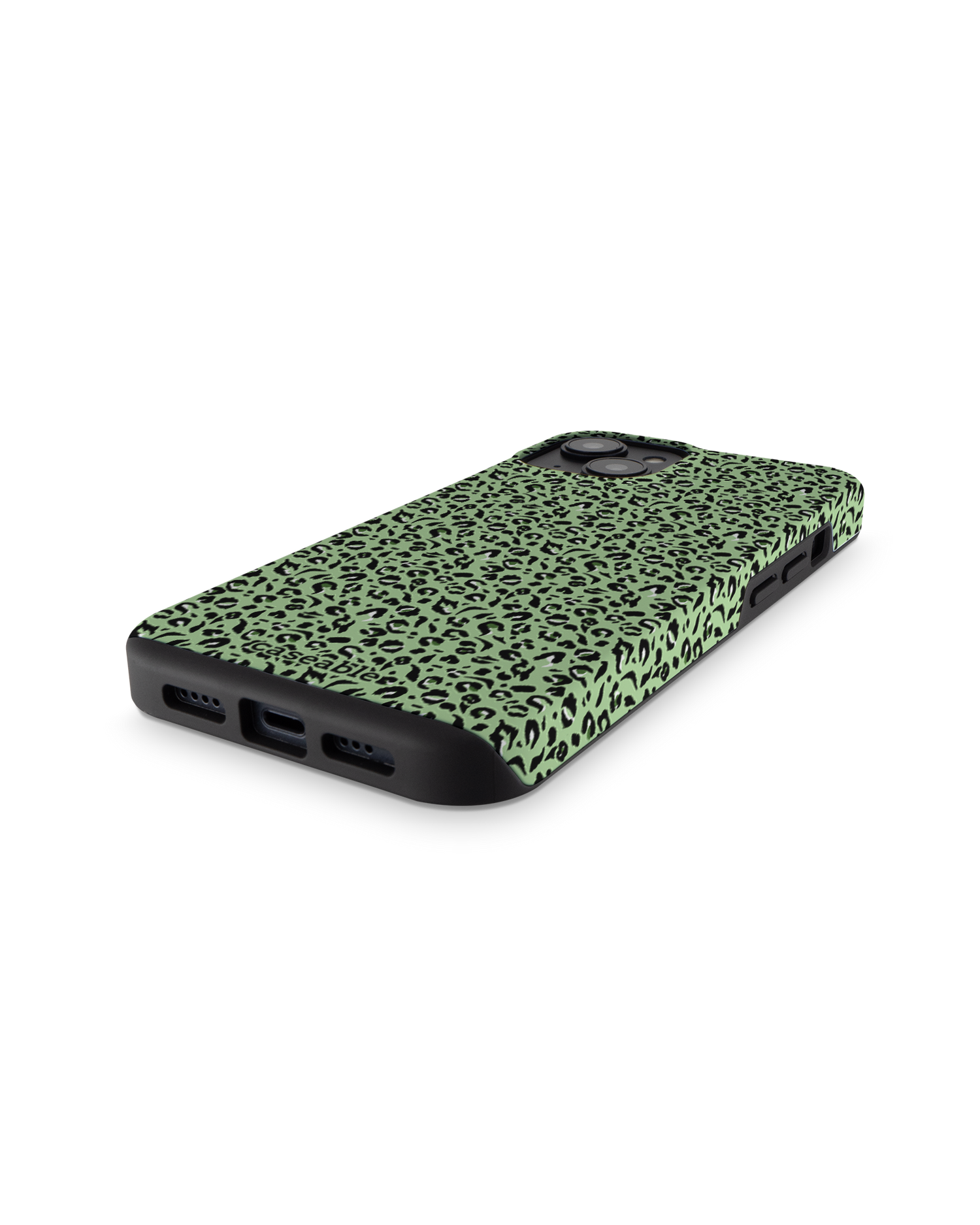 Mint Leopard Premium Phone for Apple iPhone 14: Bottom View