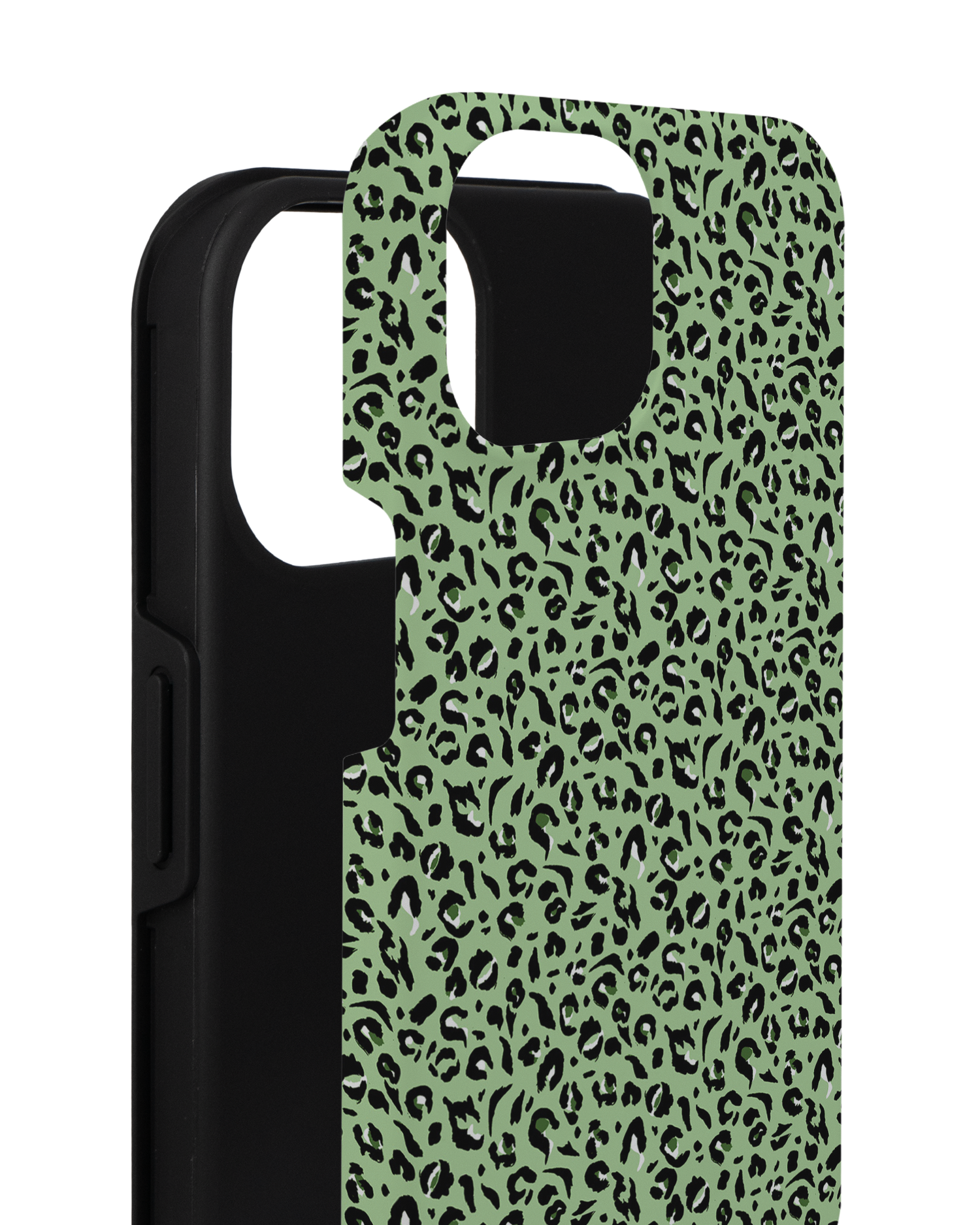 Mint Leopard Premium Phone for Apple iPhone 14 consisting of 2 parts